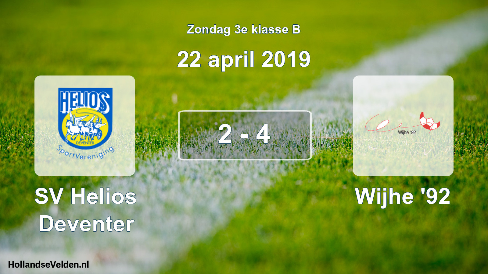 Total number of matches played: SV Helios Deventer - Wijhe '92 2 - 4 (22 April 2019)