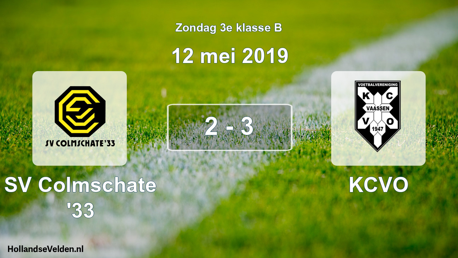 Total number of matches played: SV Colmschate '33 - KCVO 2 - 3 (12 May 2019)