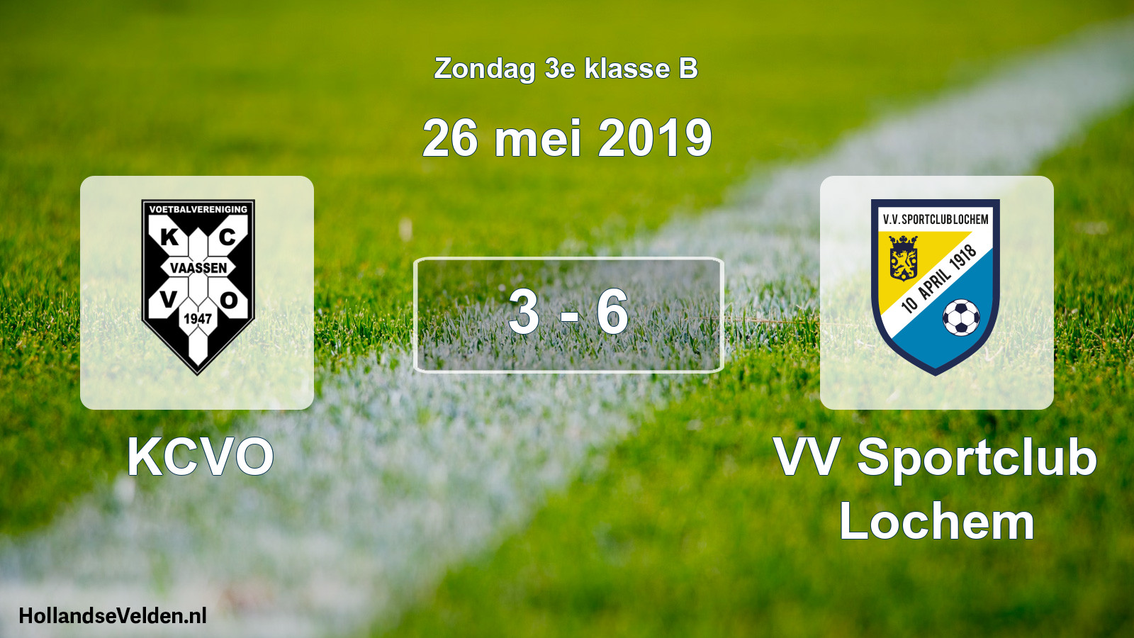 Total number of matches played: KCVO - VV Sportclub Lochem 3 - 6 (26 May 2019)