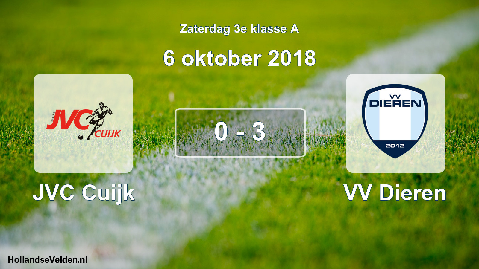 Total number of matches played: JVC Cuijk - VV Dieren 0 - 3 (6 October 2018)