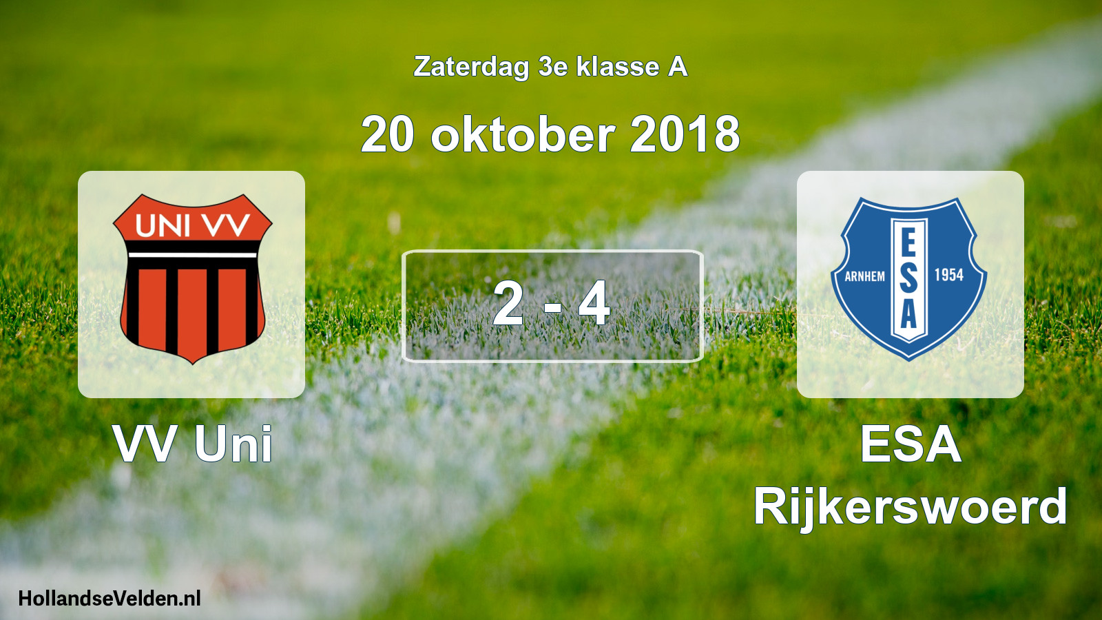 Total number of matches played: VV Uni - ESA Rijkerswoerd 2 - 4 (20 October 2018)