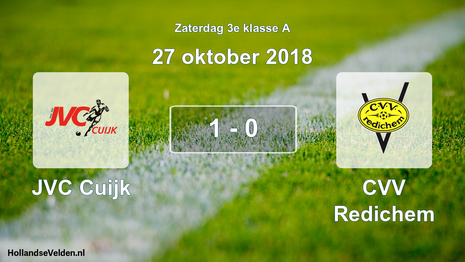 Total number of matches played: JVC Cuijk - CVV Redichem 1 - 0 (27 October 2018)