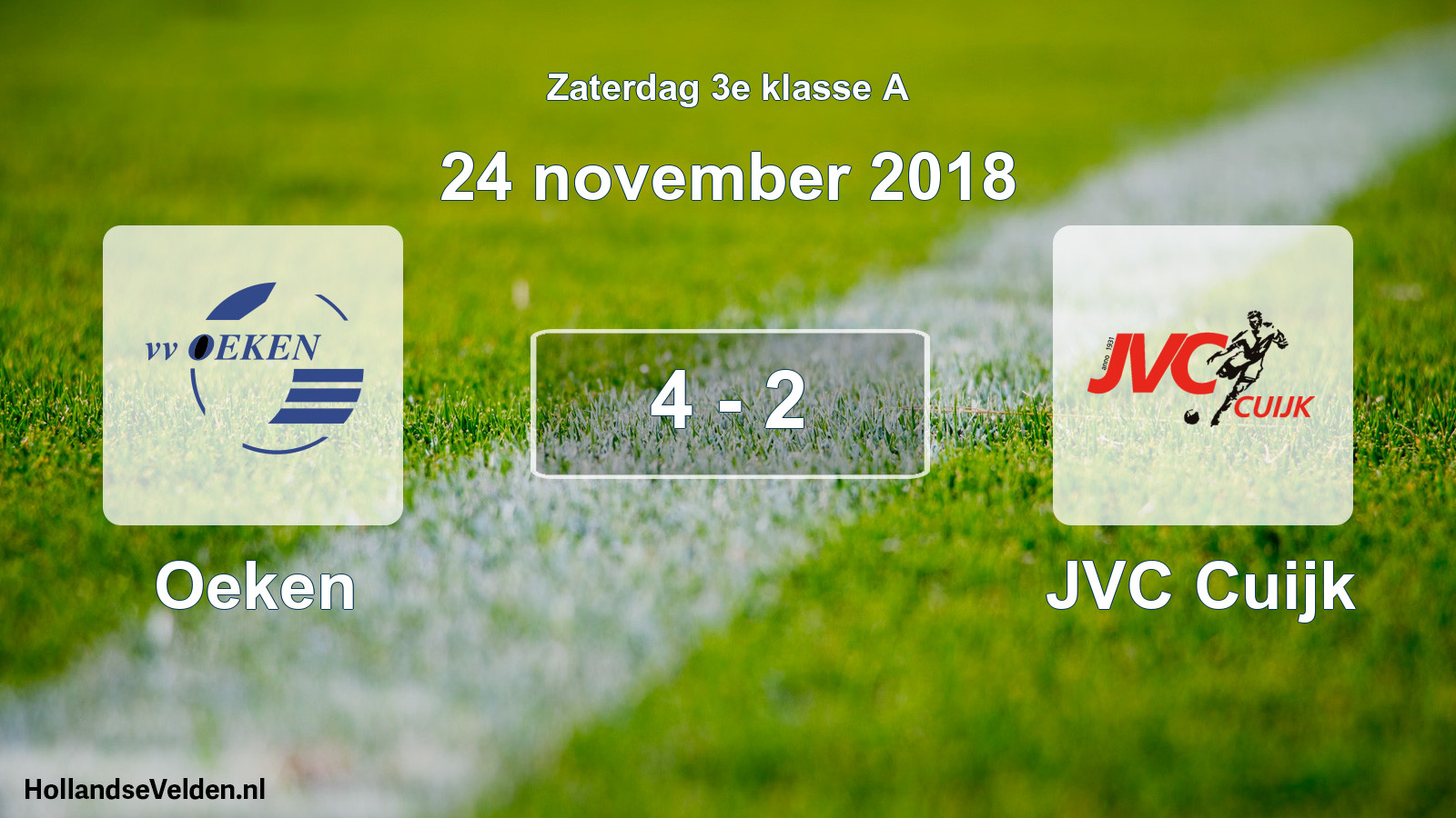Total number of matches played: Oeken - JVC Cuijk 4 - 2 (24 November 2018)