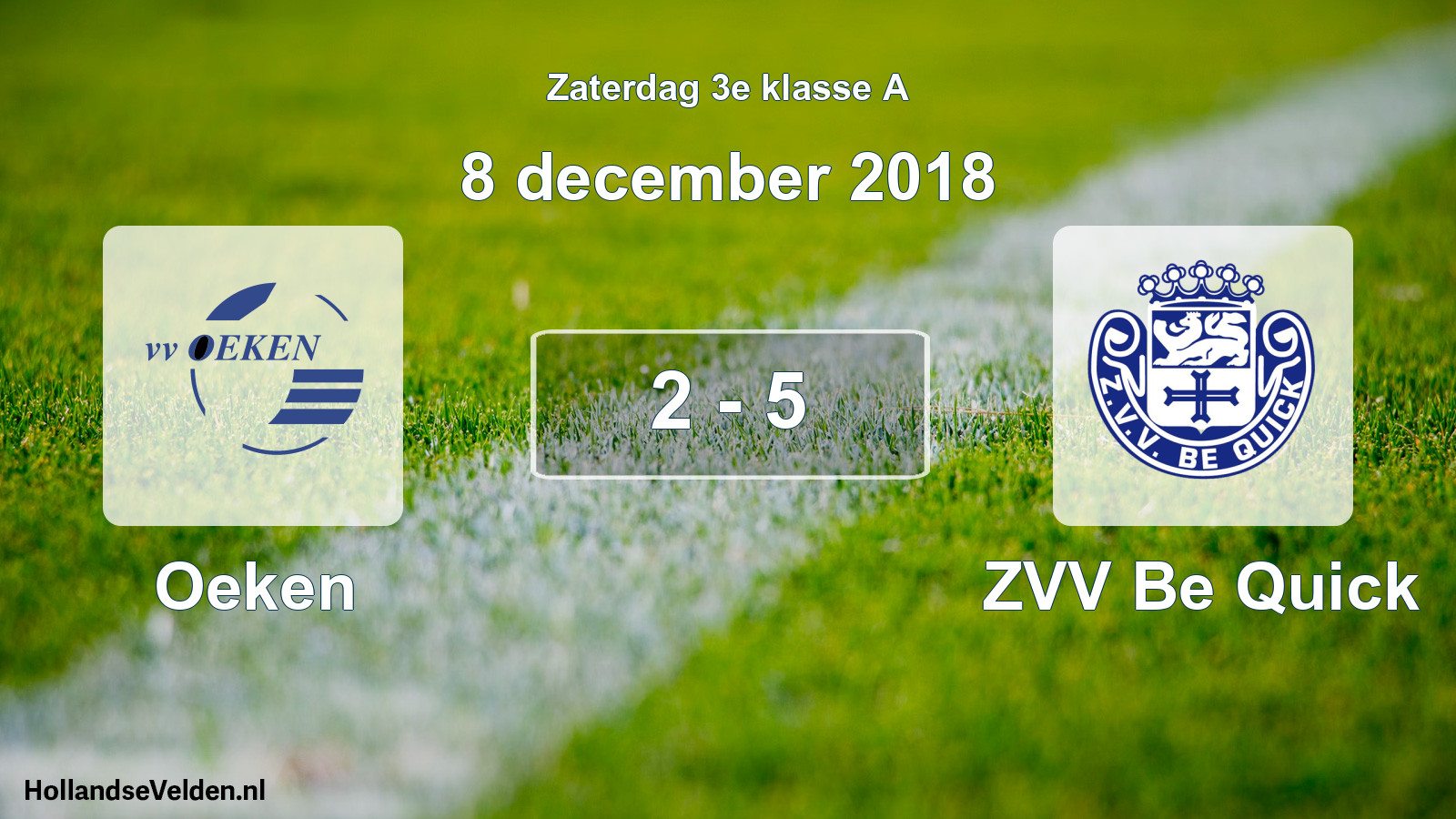 Total number of matches played: Oeken - ZVV Be Quick 2 - 5 (8 December 2018)