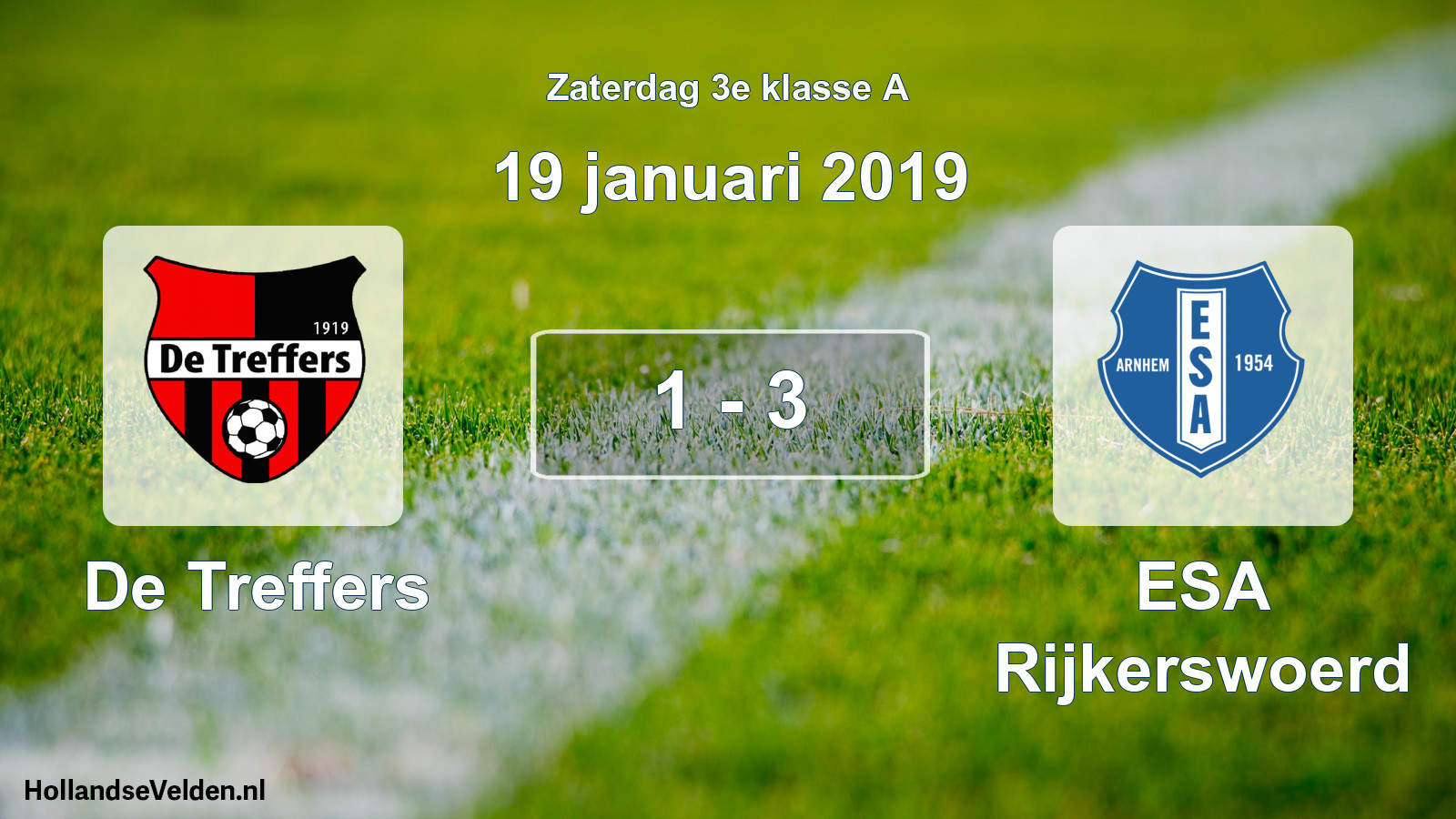 Total number of matches played: De Treffers - ESA Rijkerswoerd 1 - 3 (19 January 2019)