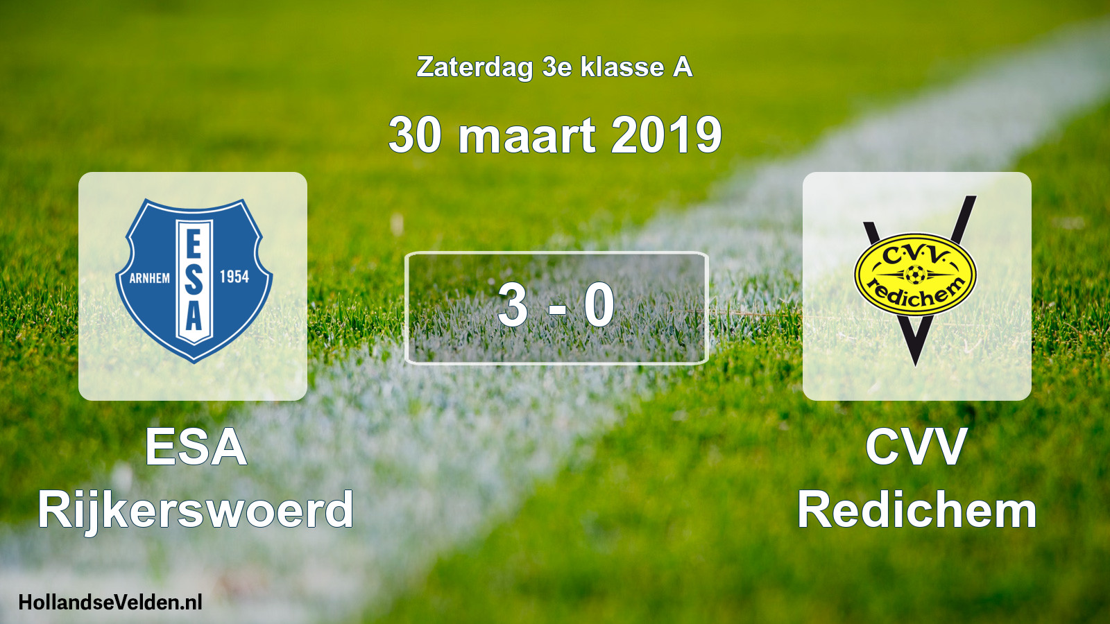Total number of matches played: ESA Rijkerswoerd - CVV Redichem 3 - 0 (30 March 2019)