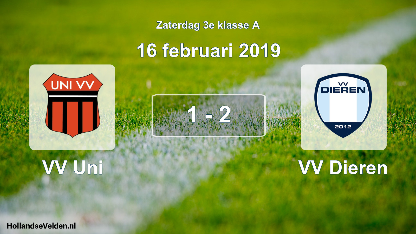 Total number of matches played: VV Uni - VV Dieren 1 - 2 (16 February 2019)
