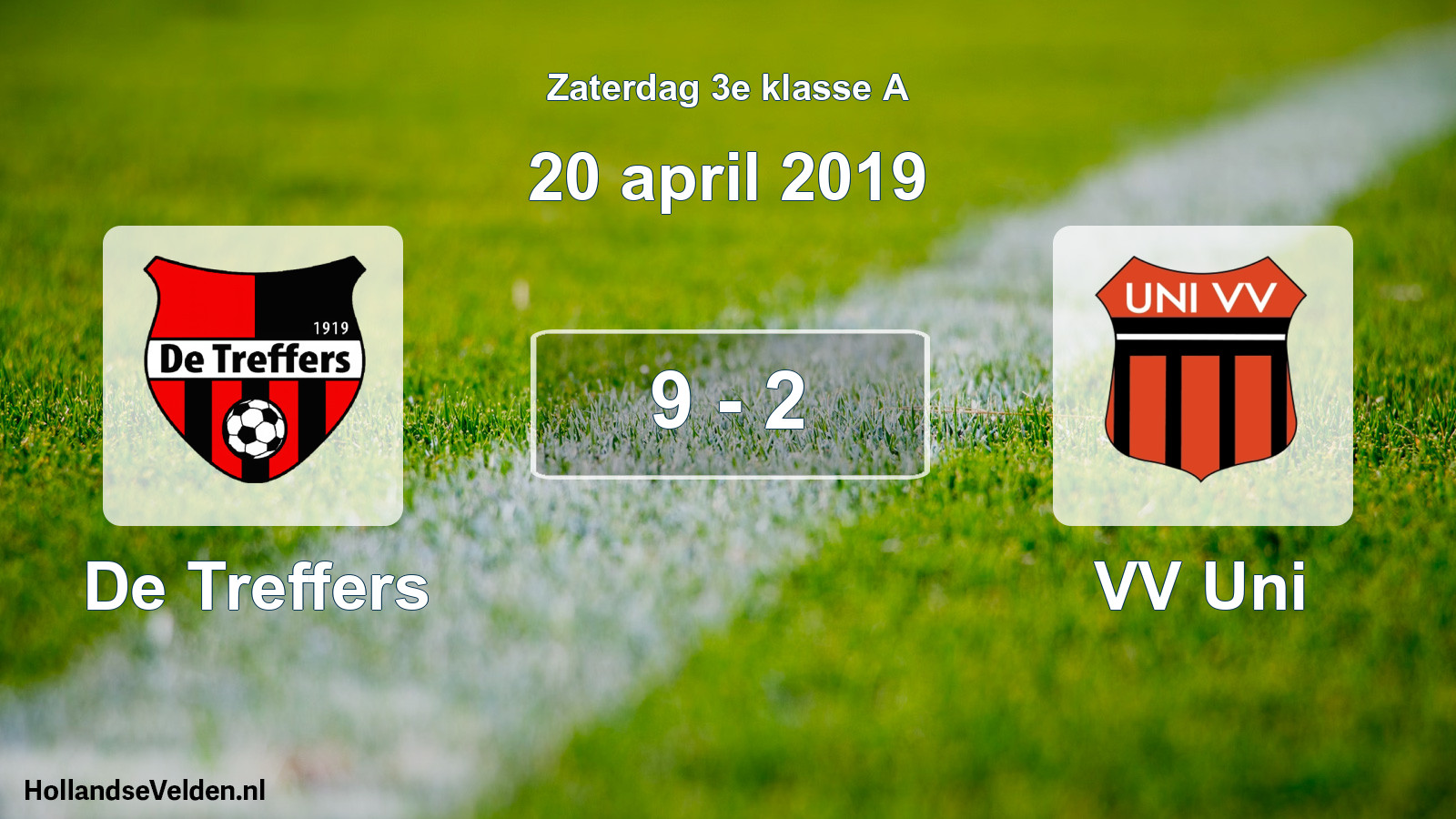 Total number of matches played: De Treffers - VV Uni 9 - 2 (20 April 2019)
