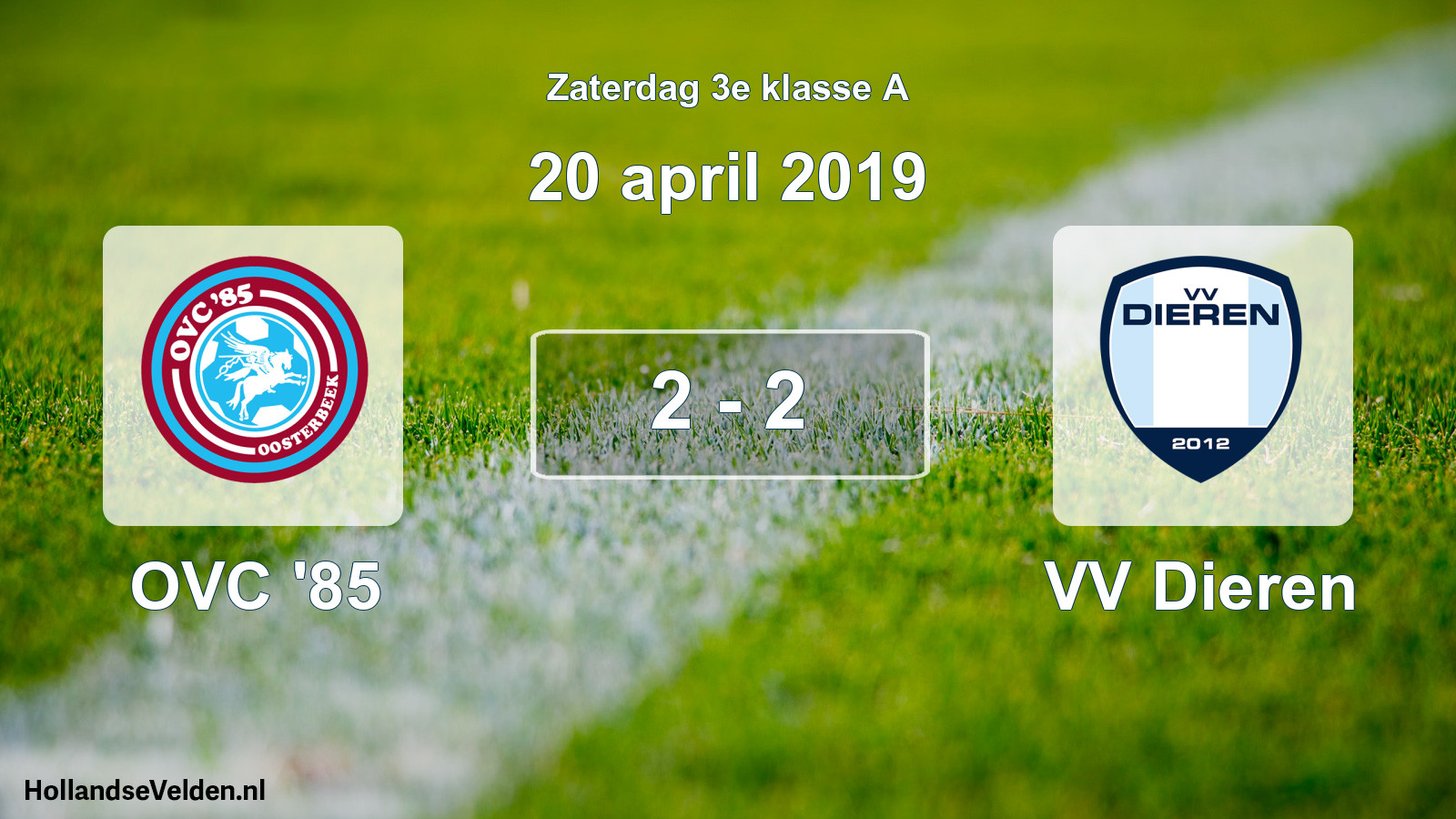Total number of matches played: OVC '85 - VV Dieren 2 - 2 (20 April 2019)