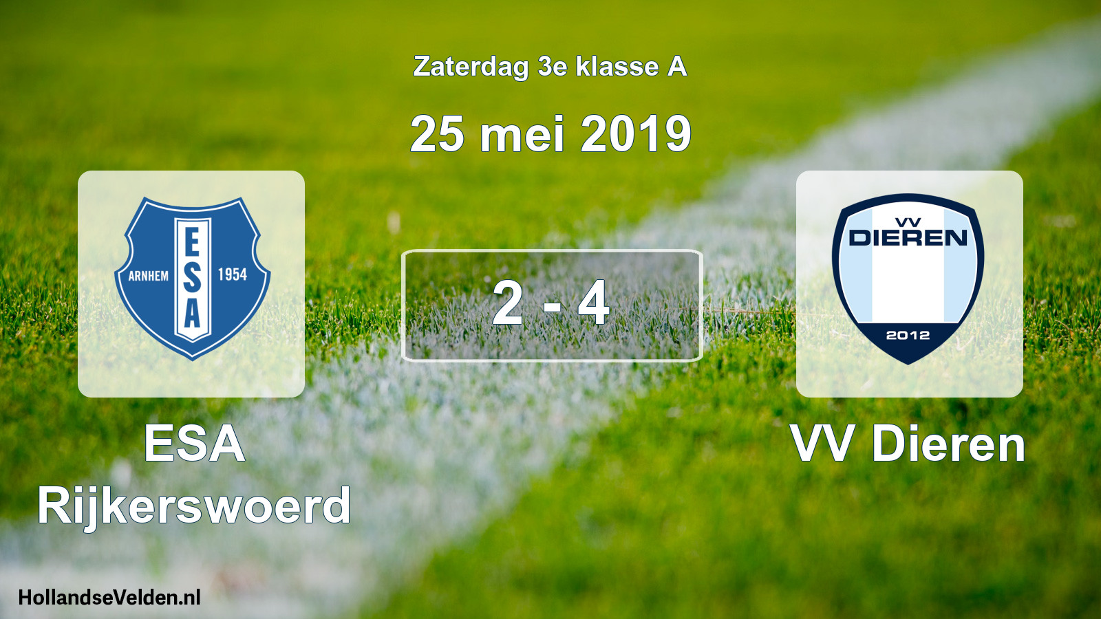 Total number of matches played: ESA Rijkerswoerd - VV Dieren 2 - 4 (25 May 2019)