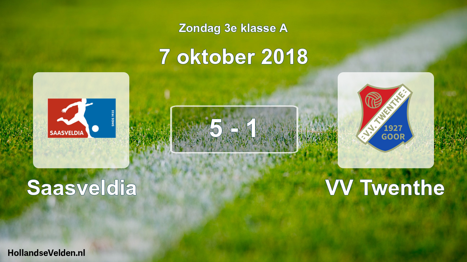 Total number of matches played: Saasveldia - VV Twenthe 5 - 1 (7 October 2018)
