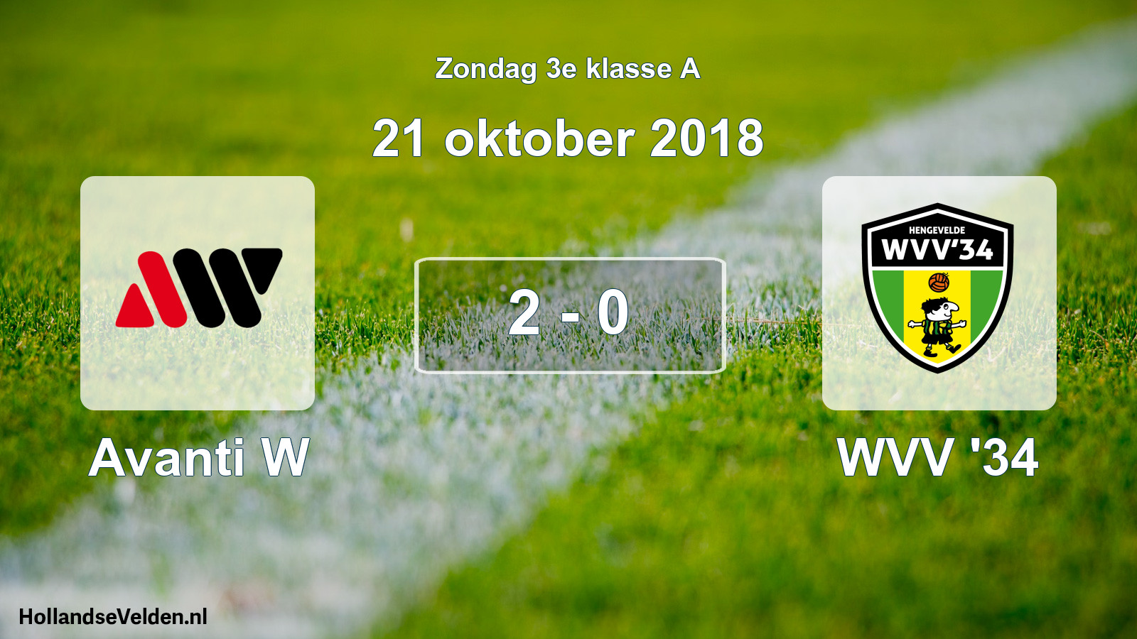 Total number of matches played: Avanti W - WVV '34 2 - 0 (21 October 2018)