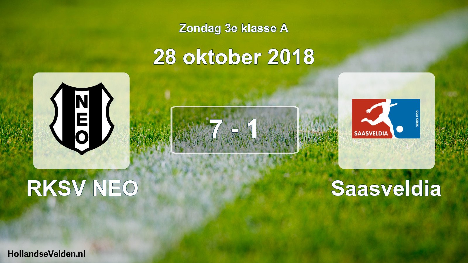 Total number of matches played: RKSV NEO - Saasveldia 7 - 1 (28 October 2018)