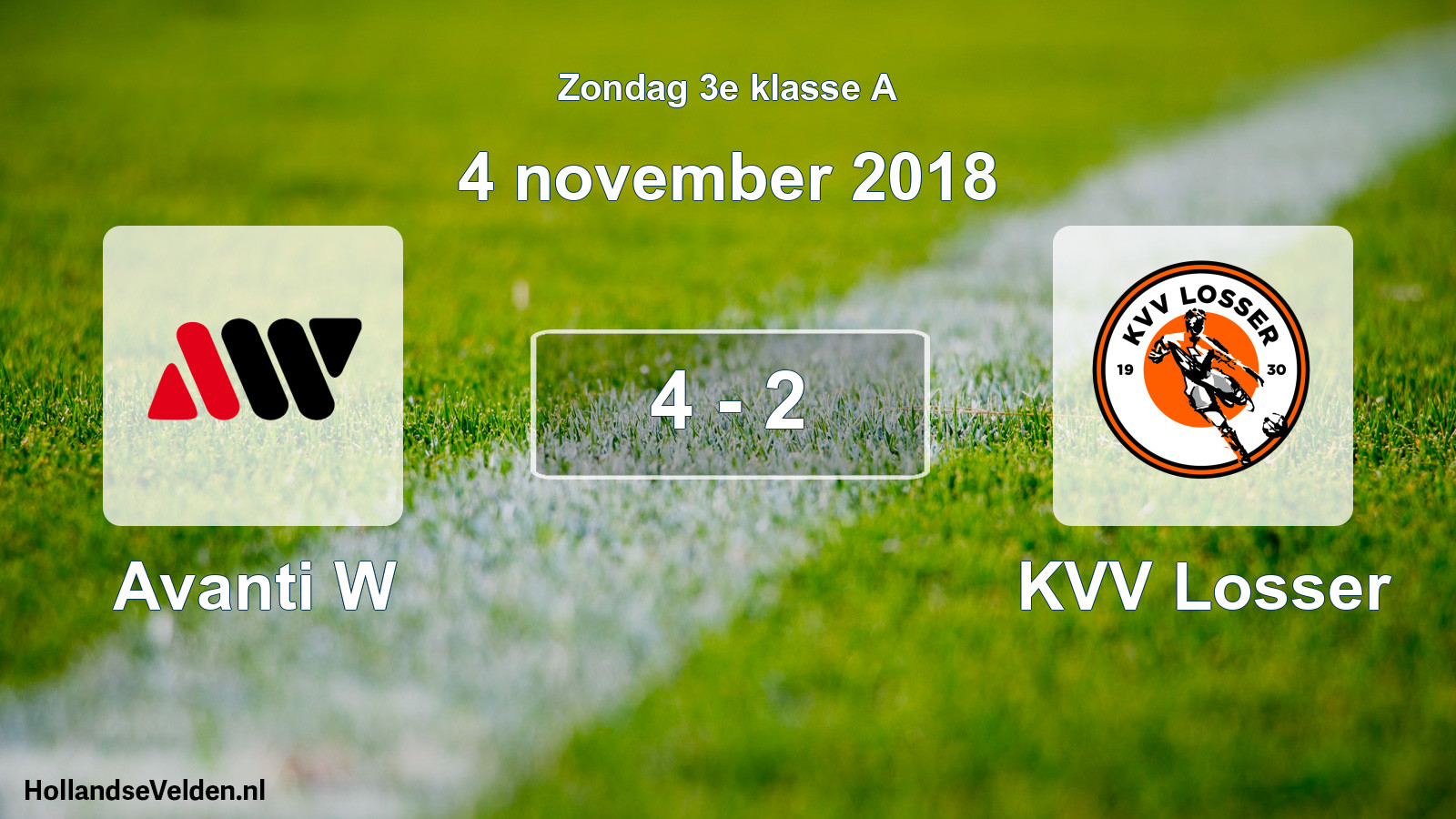 Total number of matches played: Avanti W - KVV Losser 4 - 2 (4 November 2018)