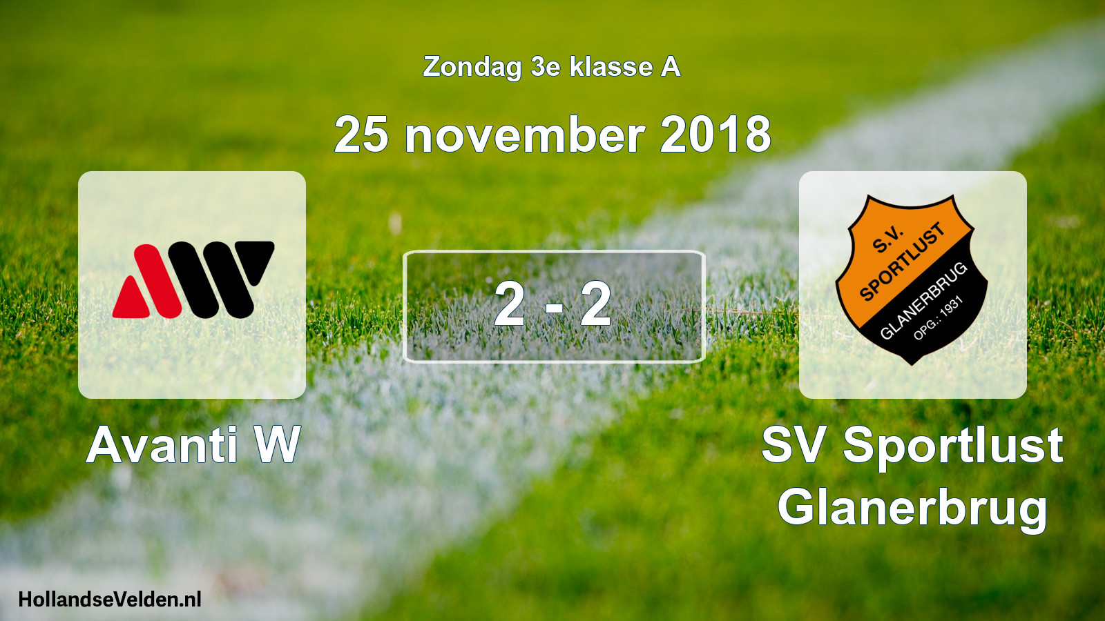 Total number of matches played: Avanti W - Sportlust Glanerbrug 2 - 2 (25 November 2018)