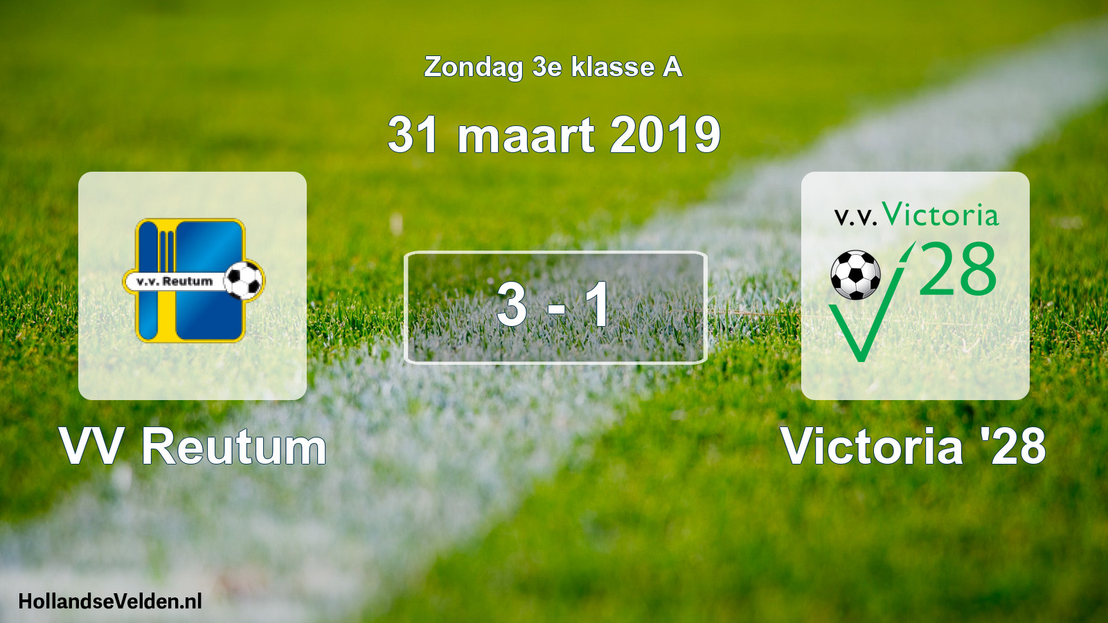 Total number of matches played: VV Reutum - Victoria '28 3 - 1 (31 March 2019)