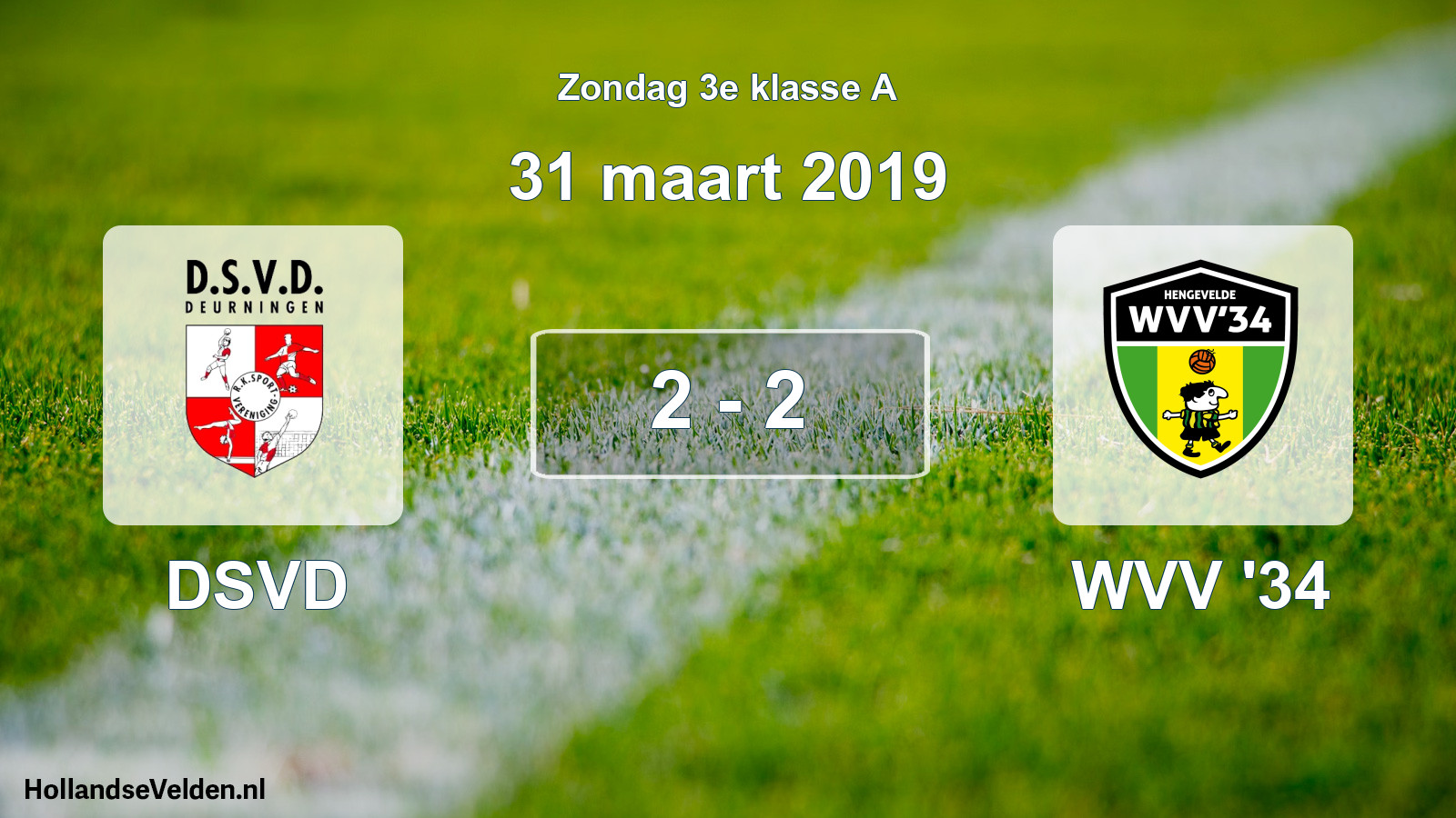 Total number of matches played: DSVD - WVV '34 2 - 2 (31 March 2019)