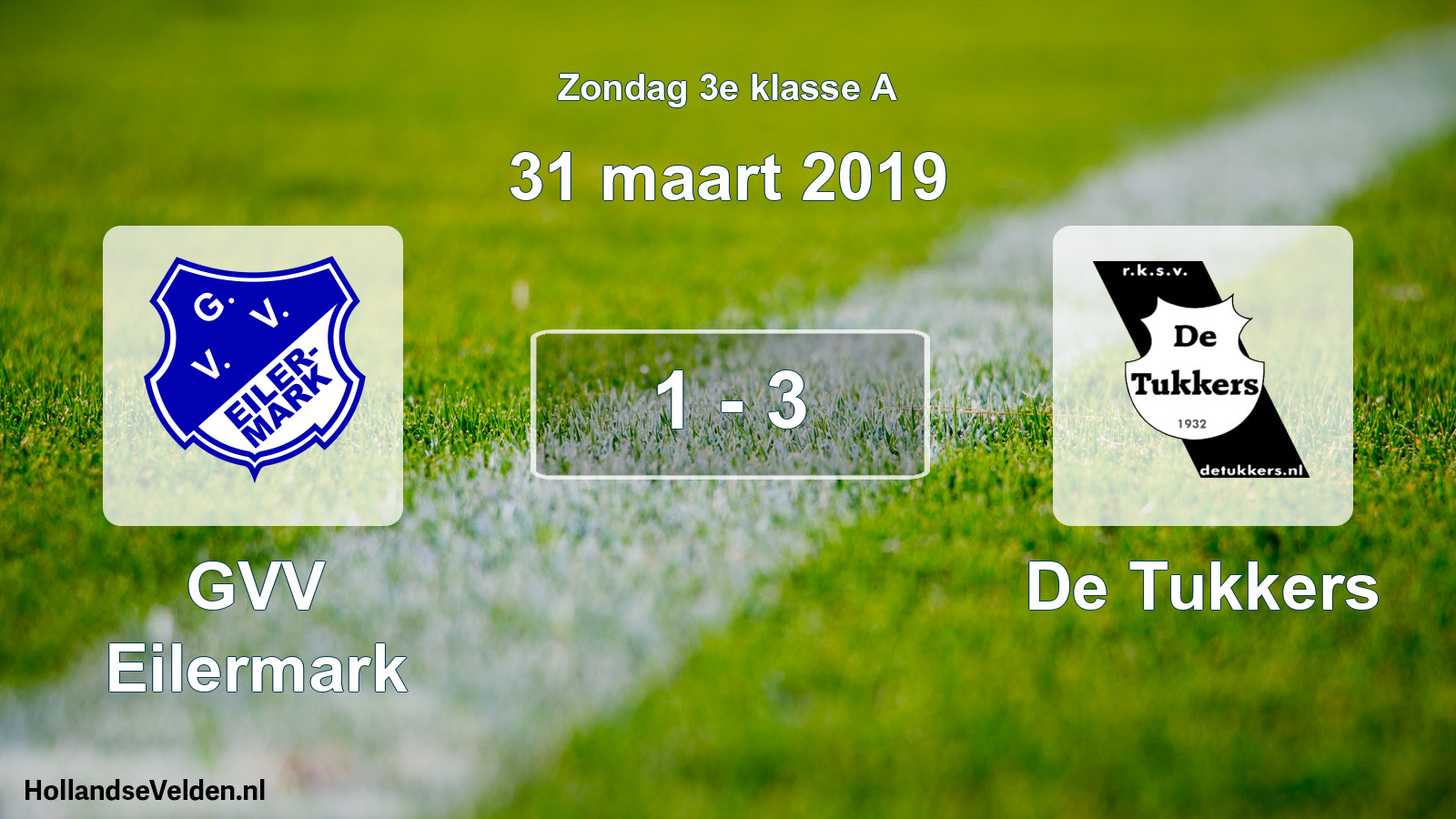 Total number of matches played: GVV Eilermark - De Tukkers 1 - 3 (31 March 2019)