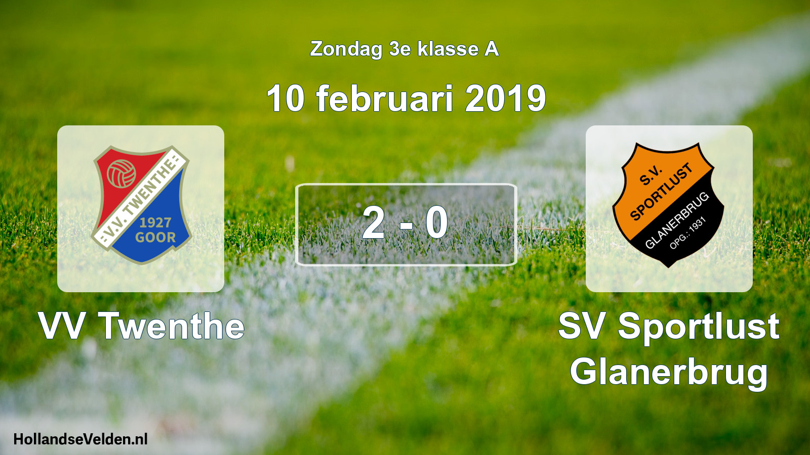 Total number of matches played: VV Twenthe - Sportlust Glanerbrug 2 - 0 (10 February 2019)