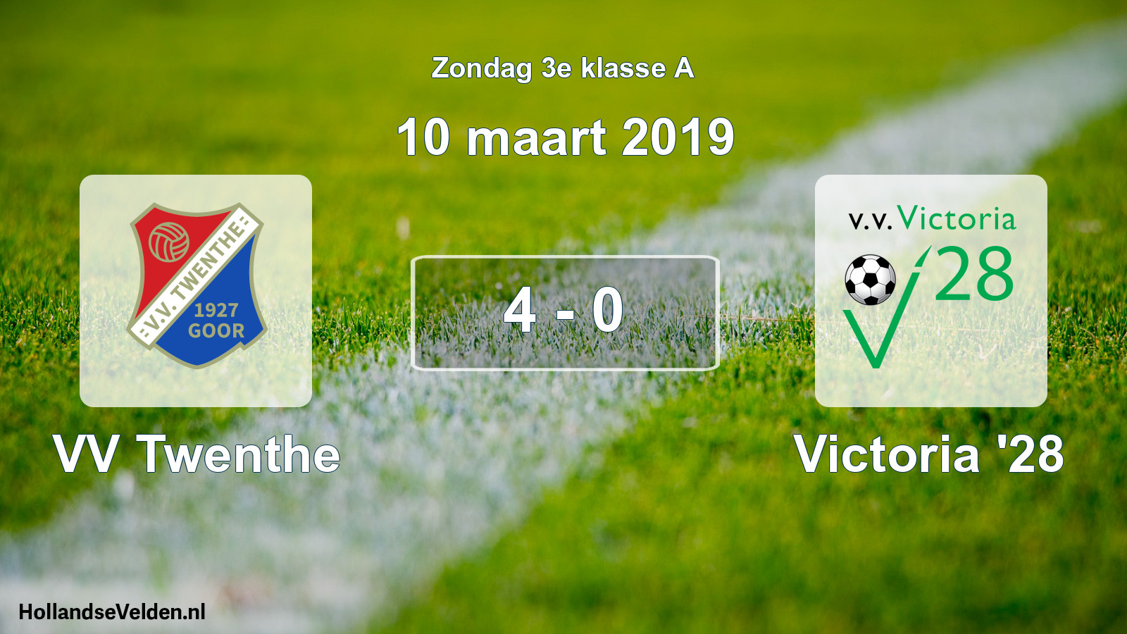 Total number of matches played: VV Twenthe - Victoria '28 4 - 0 (10 March 2019)