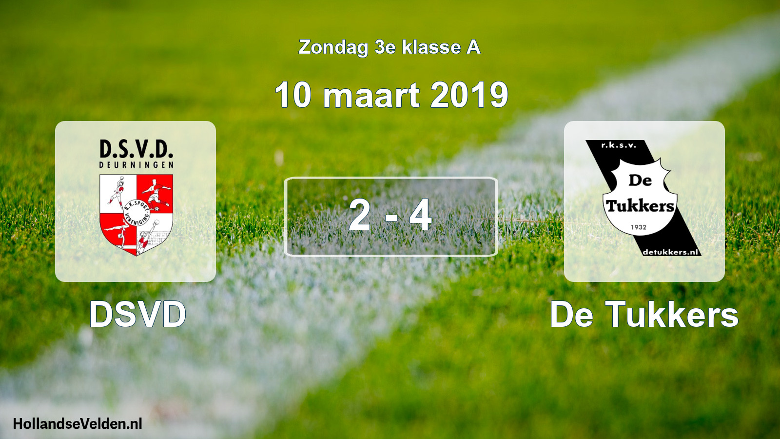 Total number of matches played: DSVD - De Tukkers 2 - 4 (10 March 2019)