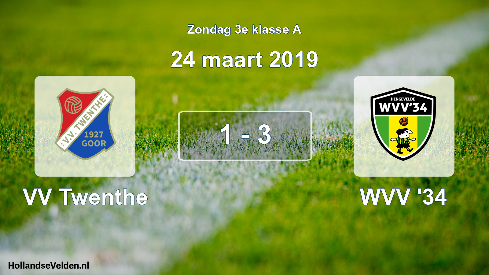 Total number of matches played: VV Twenthe - WVV '34 1 - 3 (24 March 2019)