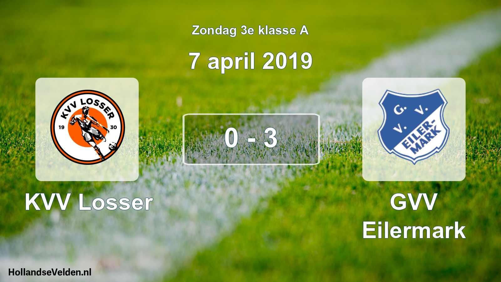 Total number of matches played: KVV Losser - GVV Eilermark 0 - 3 (7 April 2019)