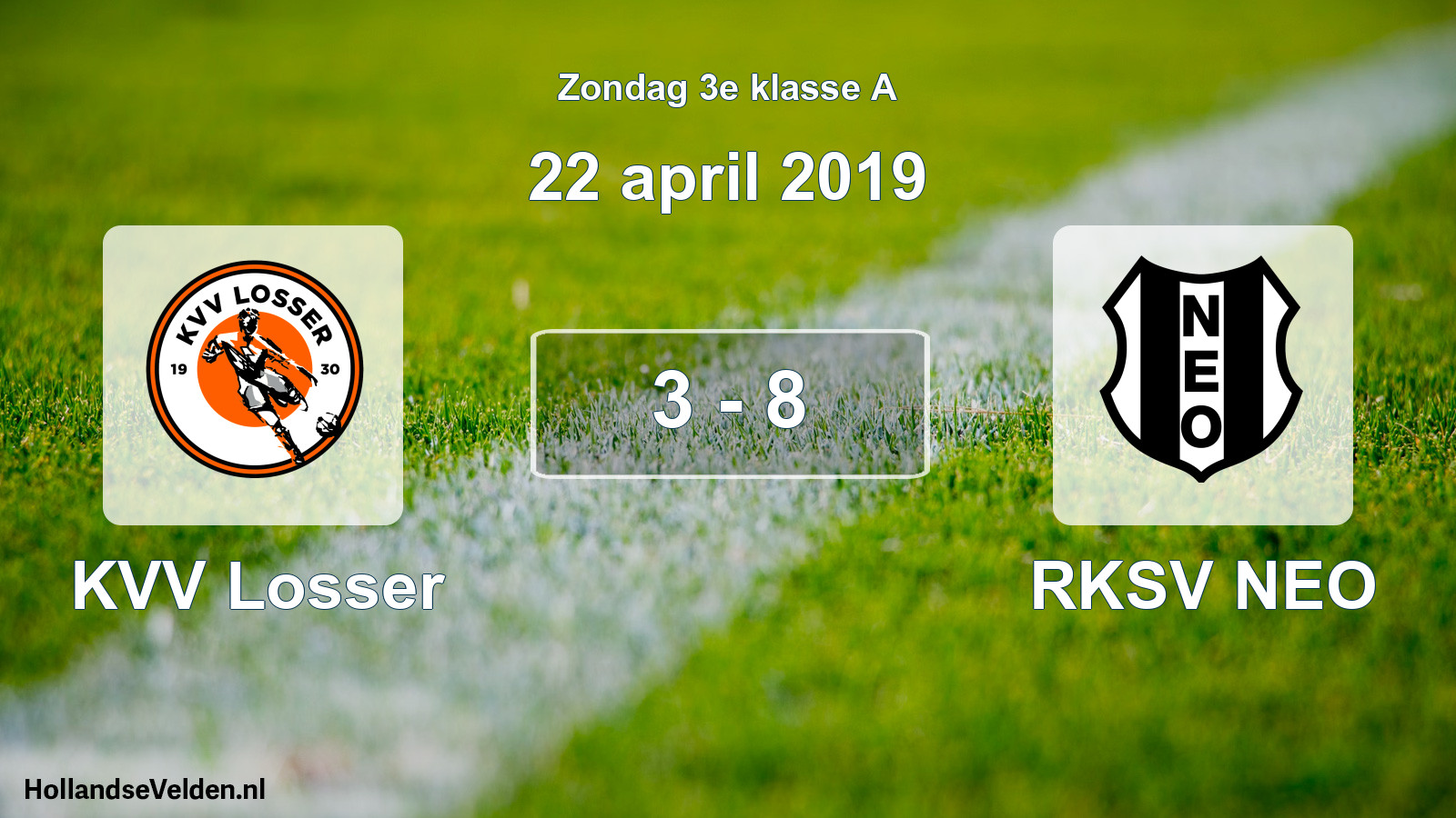Total number of matches played: KVV Losser - RKSV NEO 3 - 8 (22 April 2019)