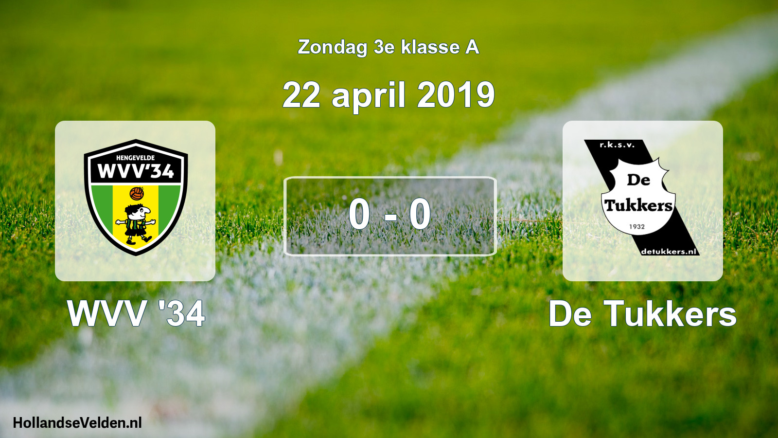 Total number of matches played: WVV '34 - De Tukkers 0 - 0 (22 April 2019)