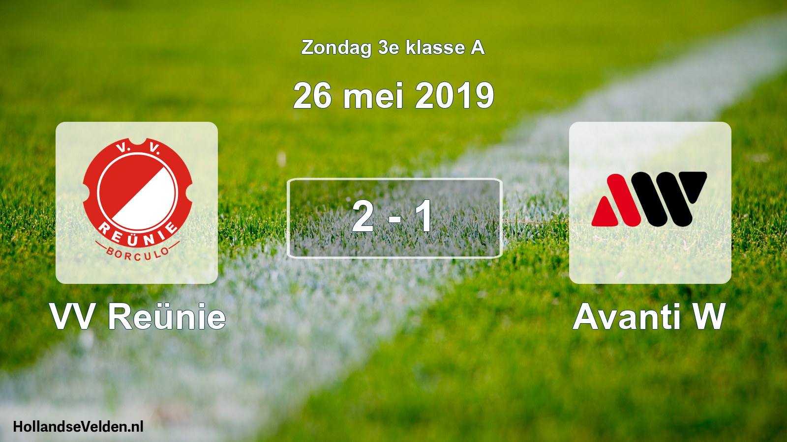 Total number of matches played: VV Reünie - Avanti W 2 - 1 (26 May 2019)