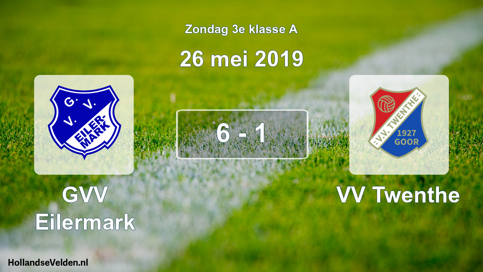Total number of matches played: GVV Eilermark - VV Twenthe 6 - 1 (26 May 2019)