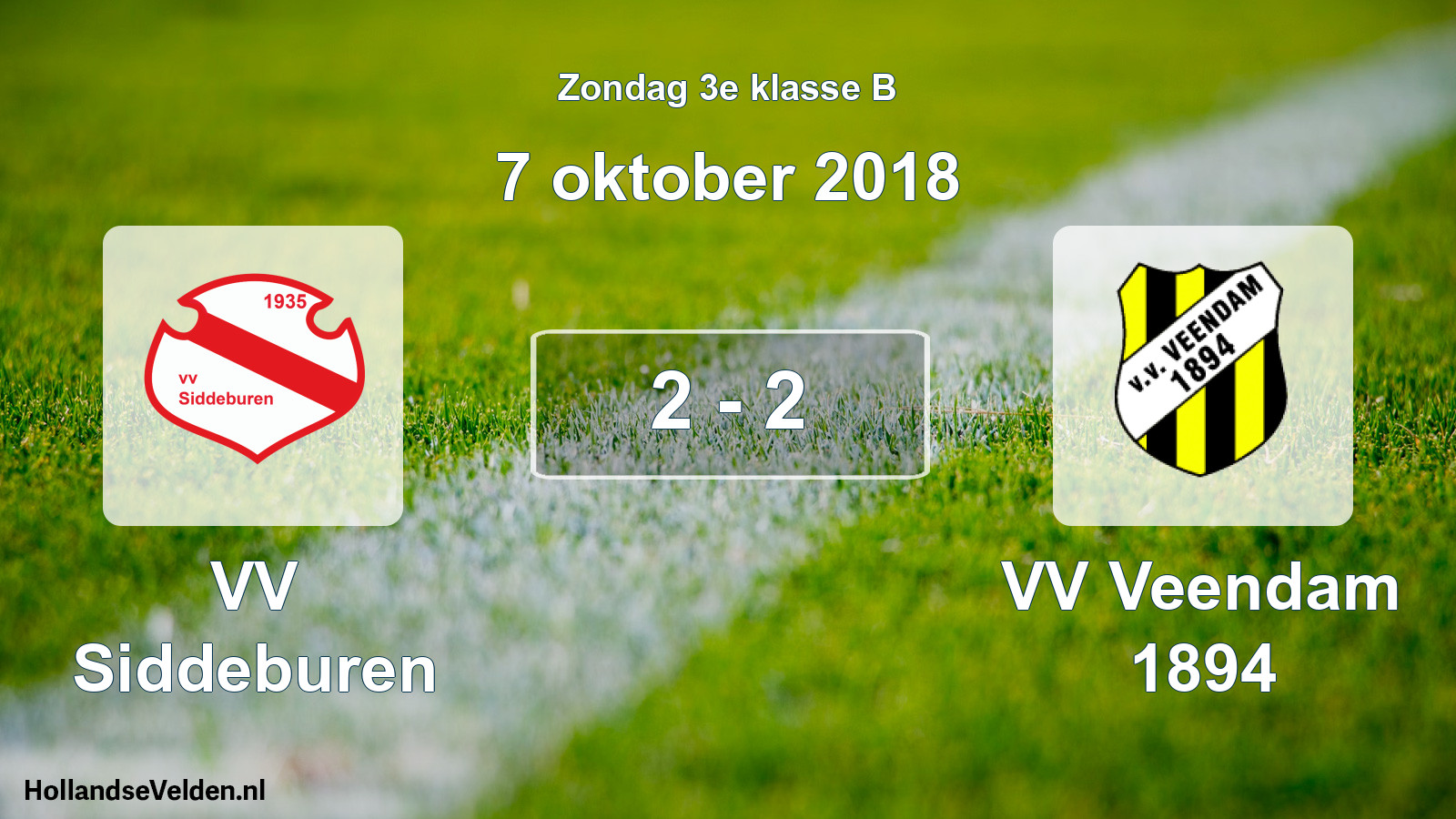 Total number of matches played: VV Siddeburen - VV Veendam 1894 2 - 2 (7 October 2018)