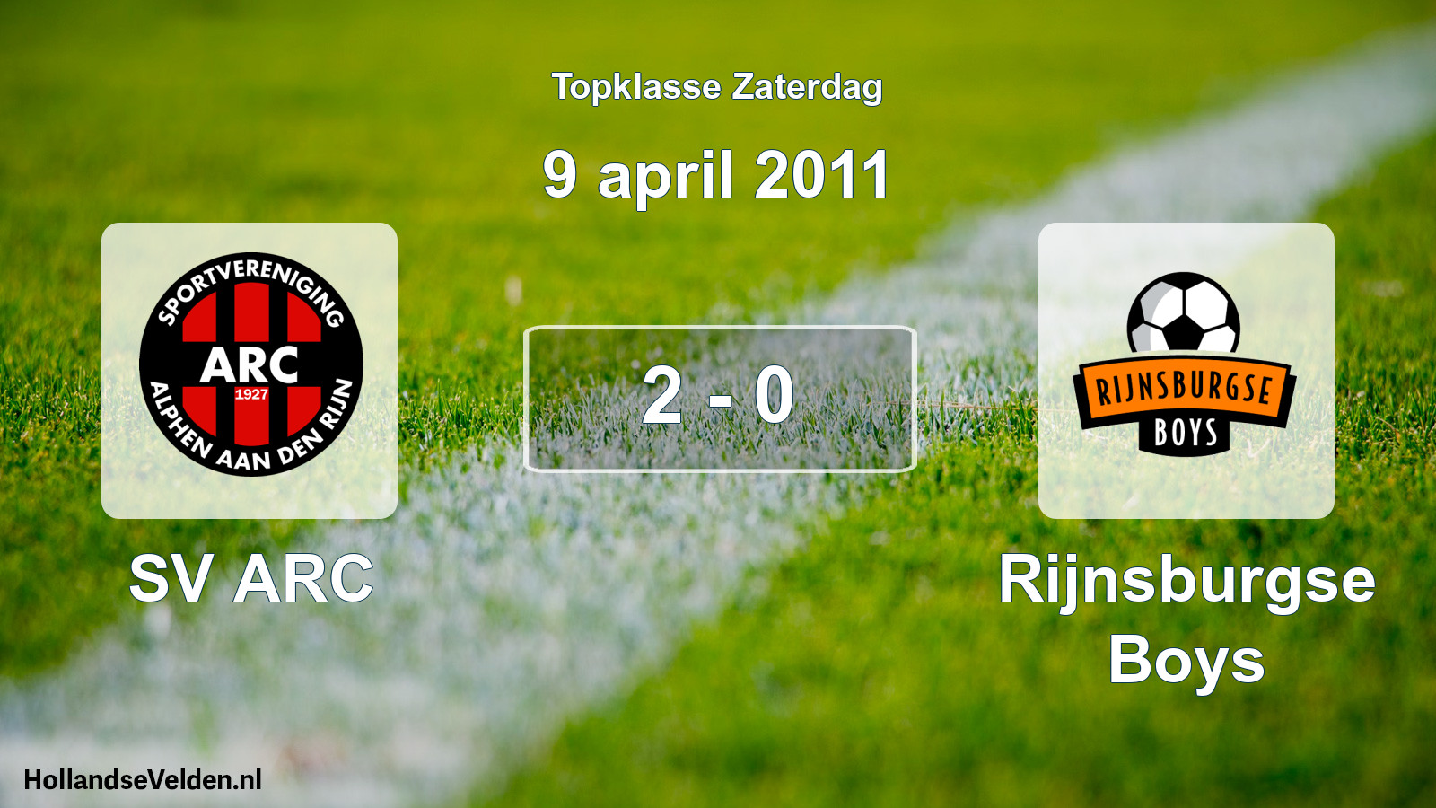 Total number of matches played: SV ARC - Rijnsburgse Boys 2 - 0 (9 April 2011)