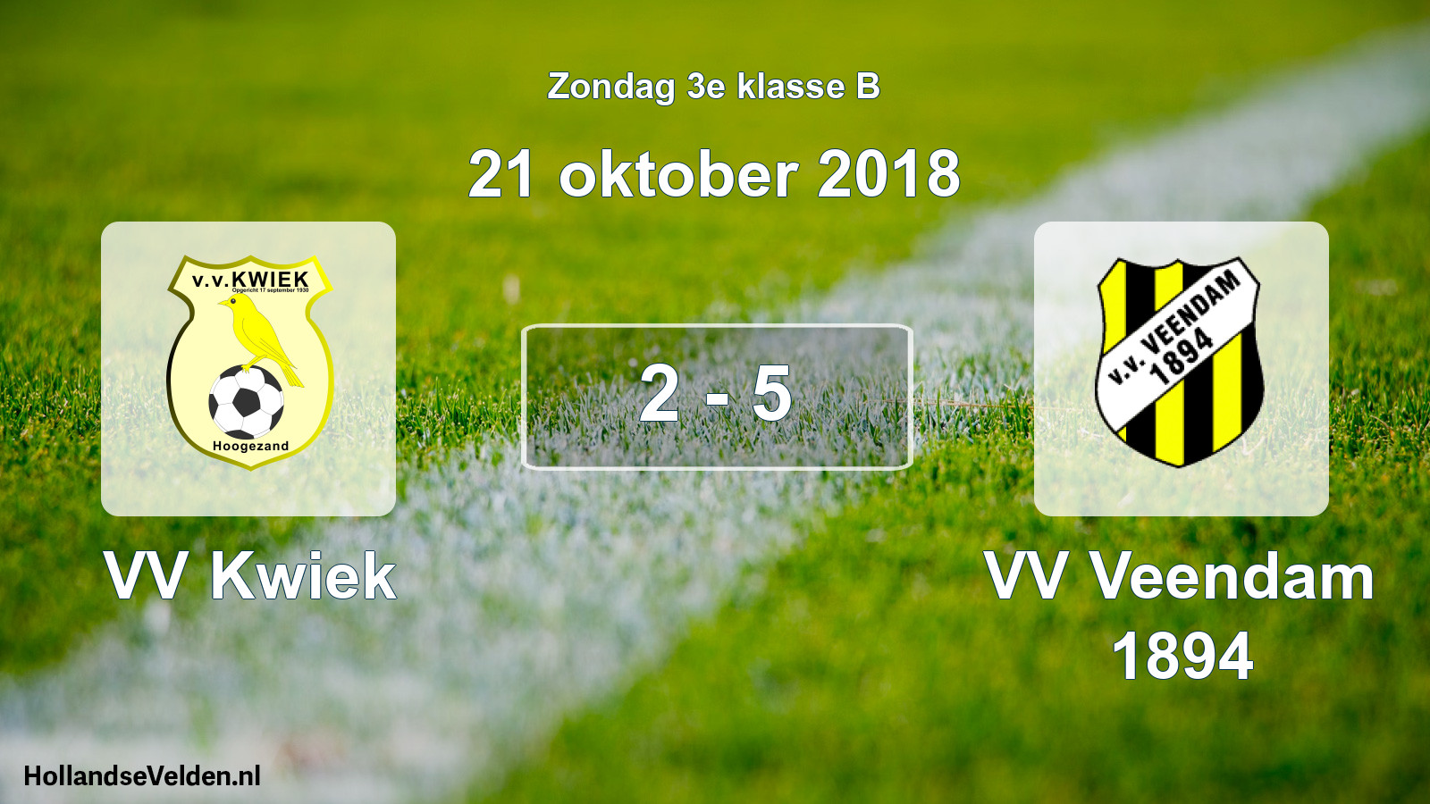 Total number of matches played: VV Kwiek - VV Veendam 1894 2 - 5 (21 October 2018)