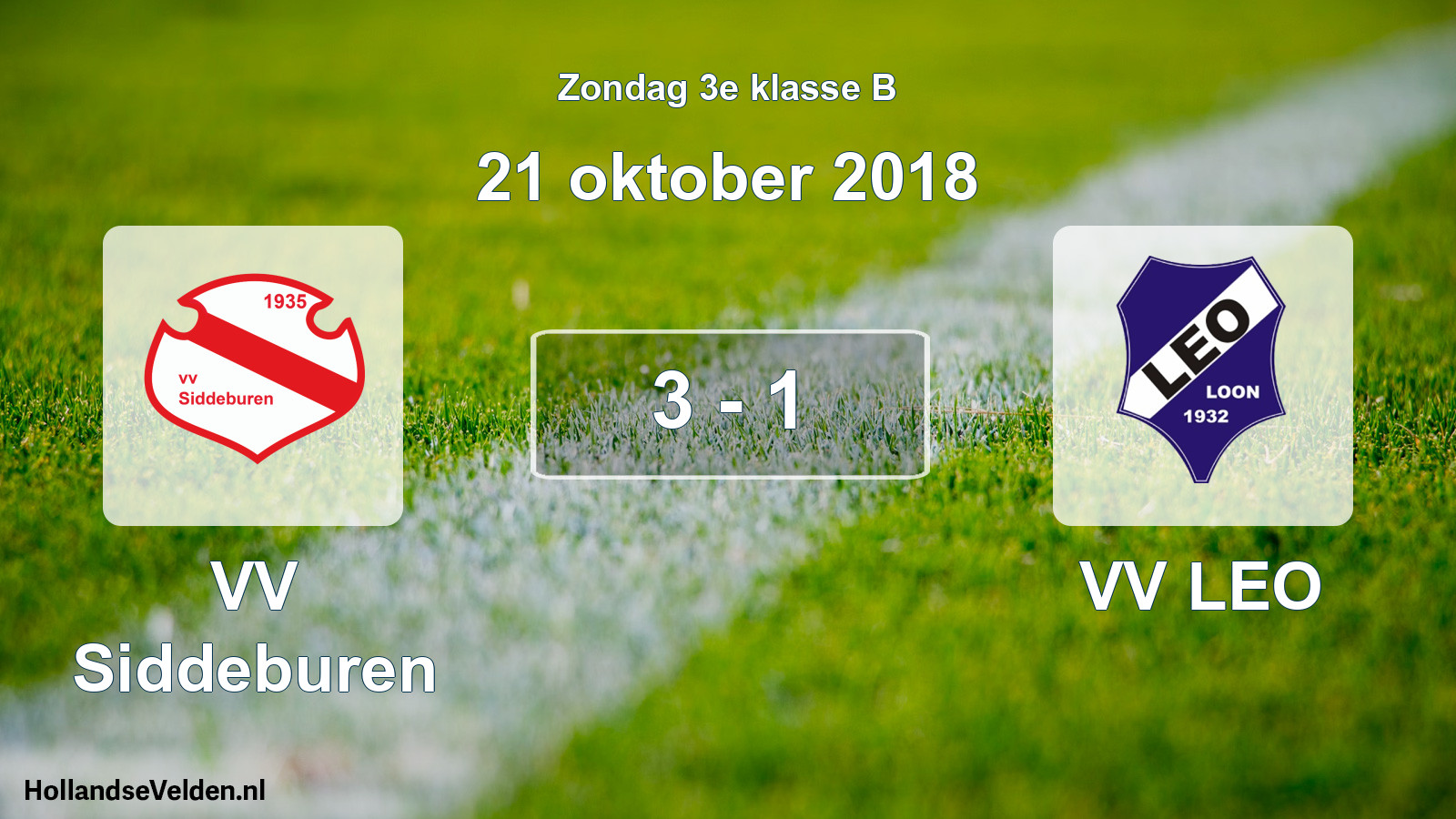 Total number of matches played: VV Siddeburen - VV LEO 3 - 1 (21 October 2018)