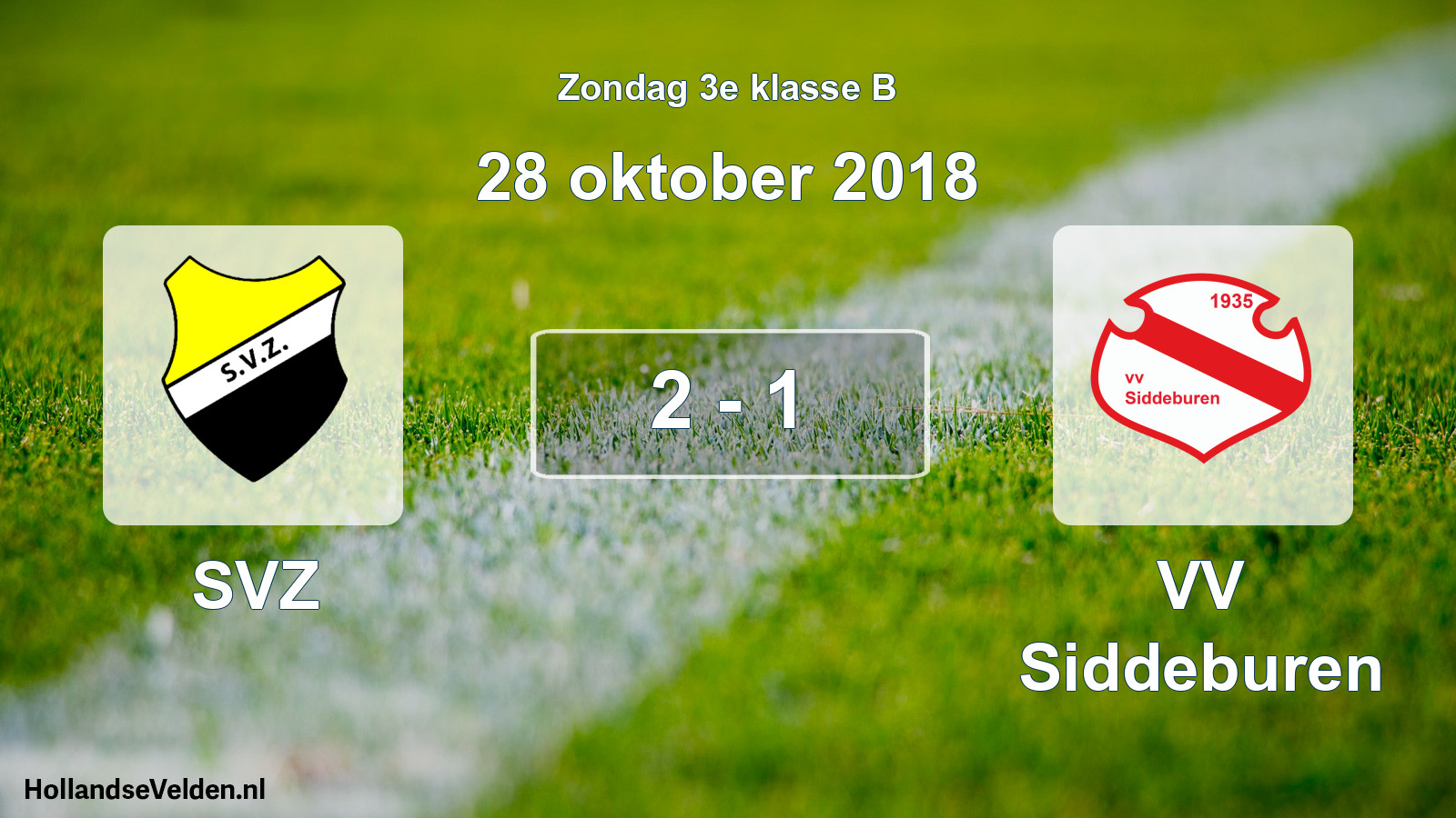 Total number of matches played: SVZ - VV Siddeburen 2 - 1 (28 October 2018)