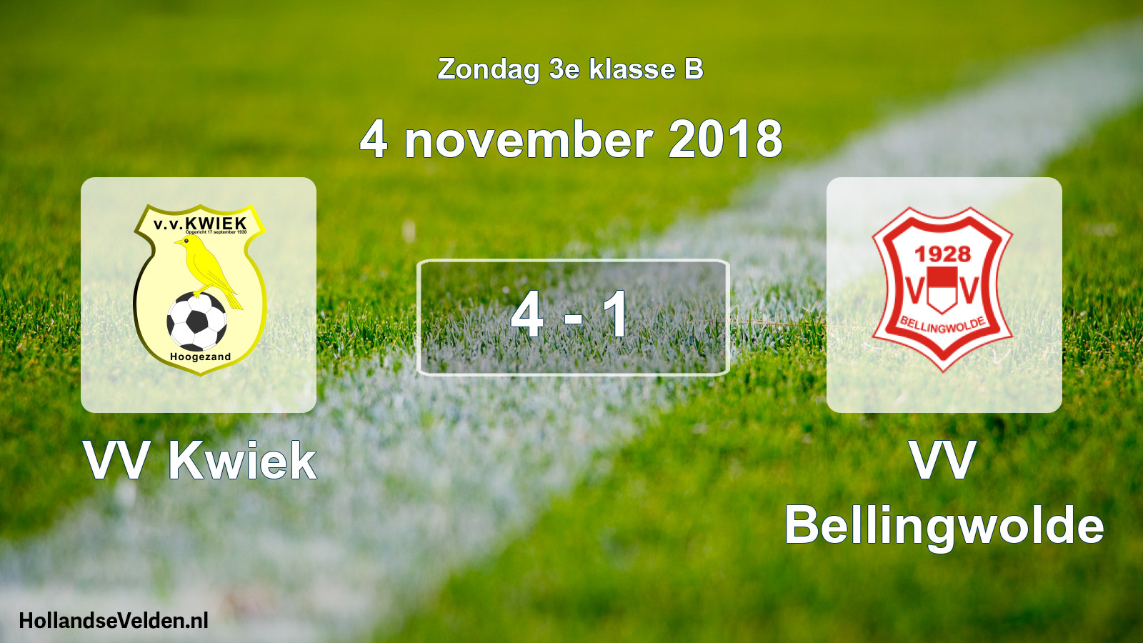 Total number of matches played: VV Kwiek - VV Bellingwolde 4 - 1 (4 November 2018)