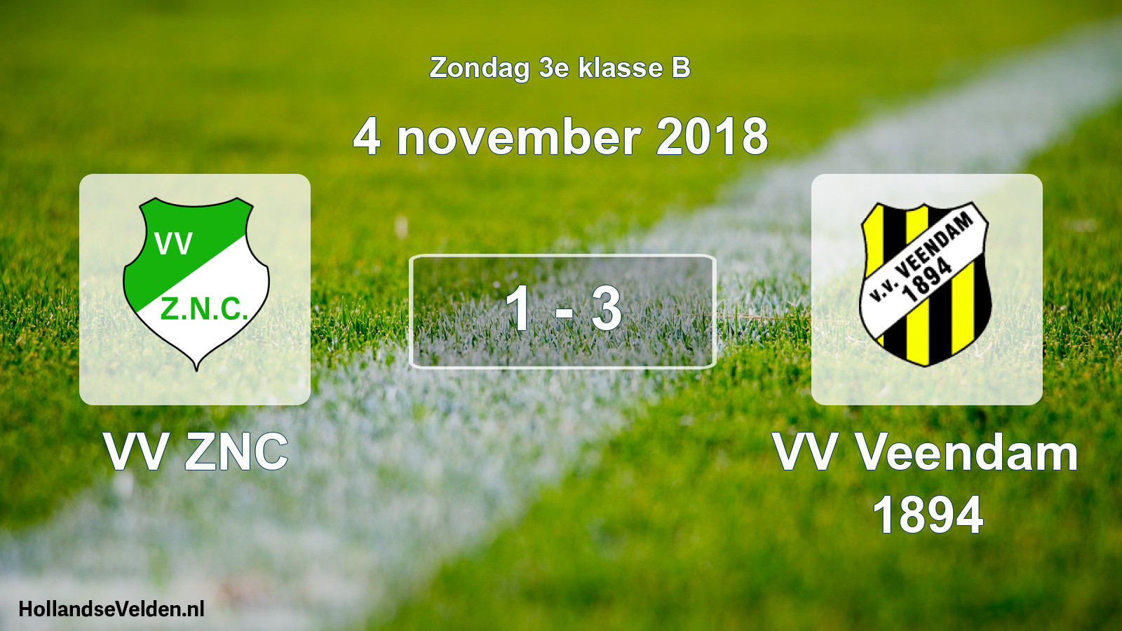 Total number of matches played: VV ZNC - VV Veendam 1894 1 - 3 (4 November 2018)