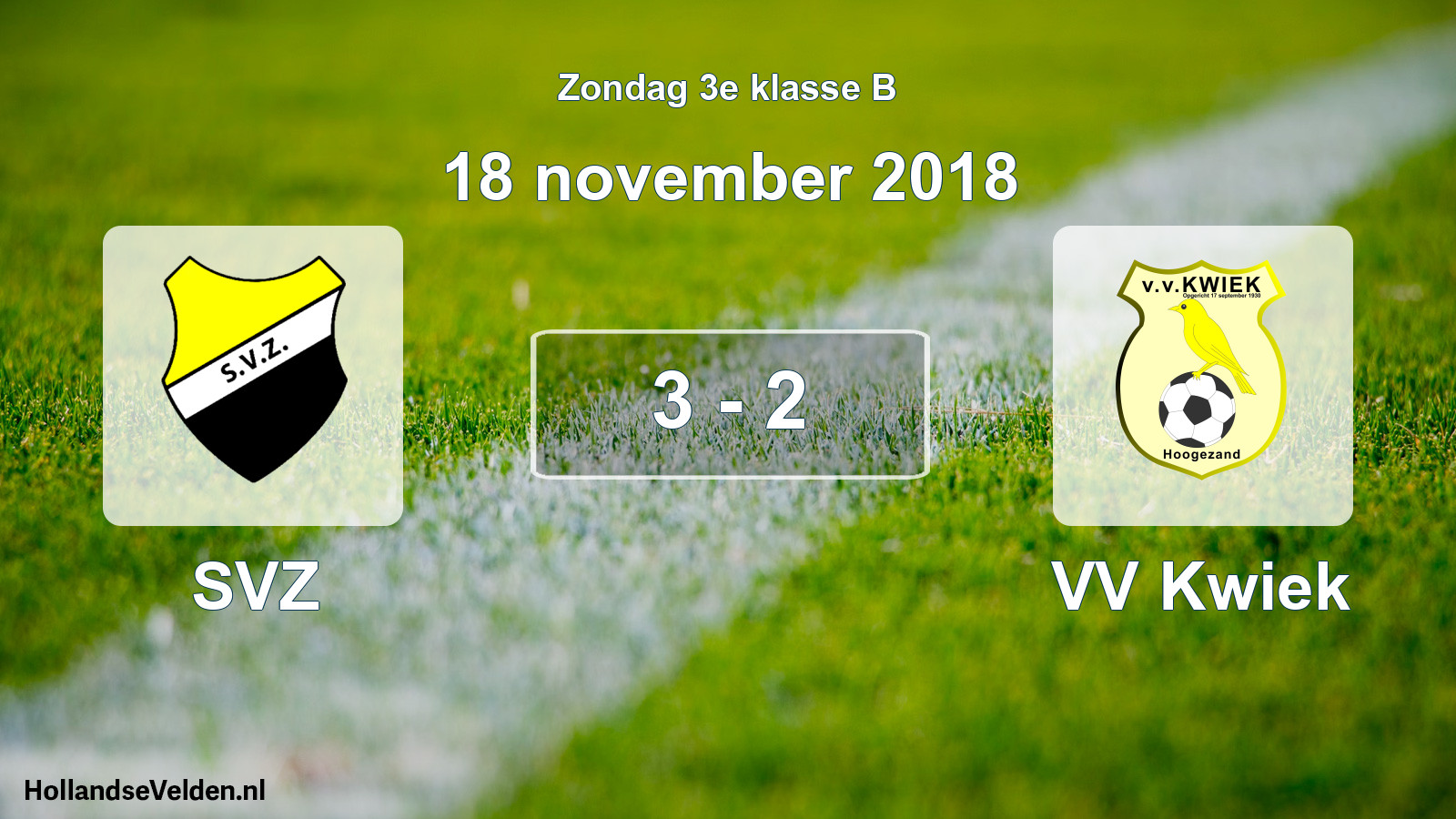 Total number of matches played: SVZ - VV Kwiek 3 - 2 (18 November 2018)