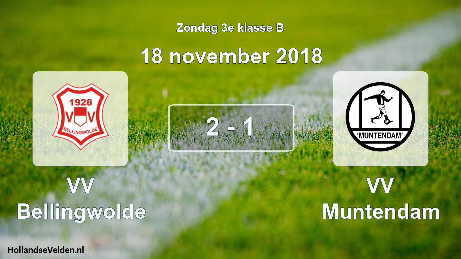 Total number of matches played: VV Bellingwolde - VV Muntendam 2 - 1 (18 November 2018)