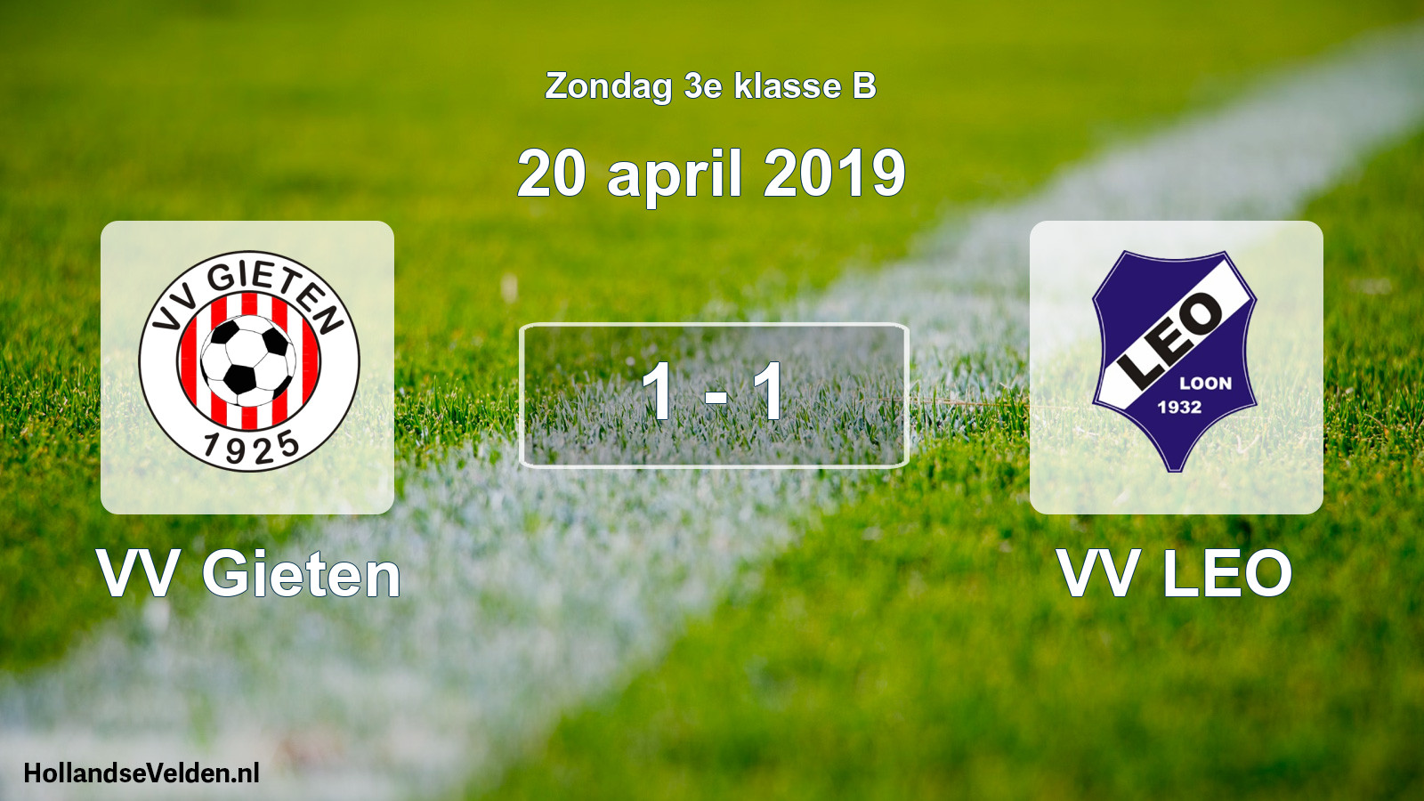 Total number of matches played: VV Gieten - VV LEO 1 - 1 (20 April 2019)