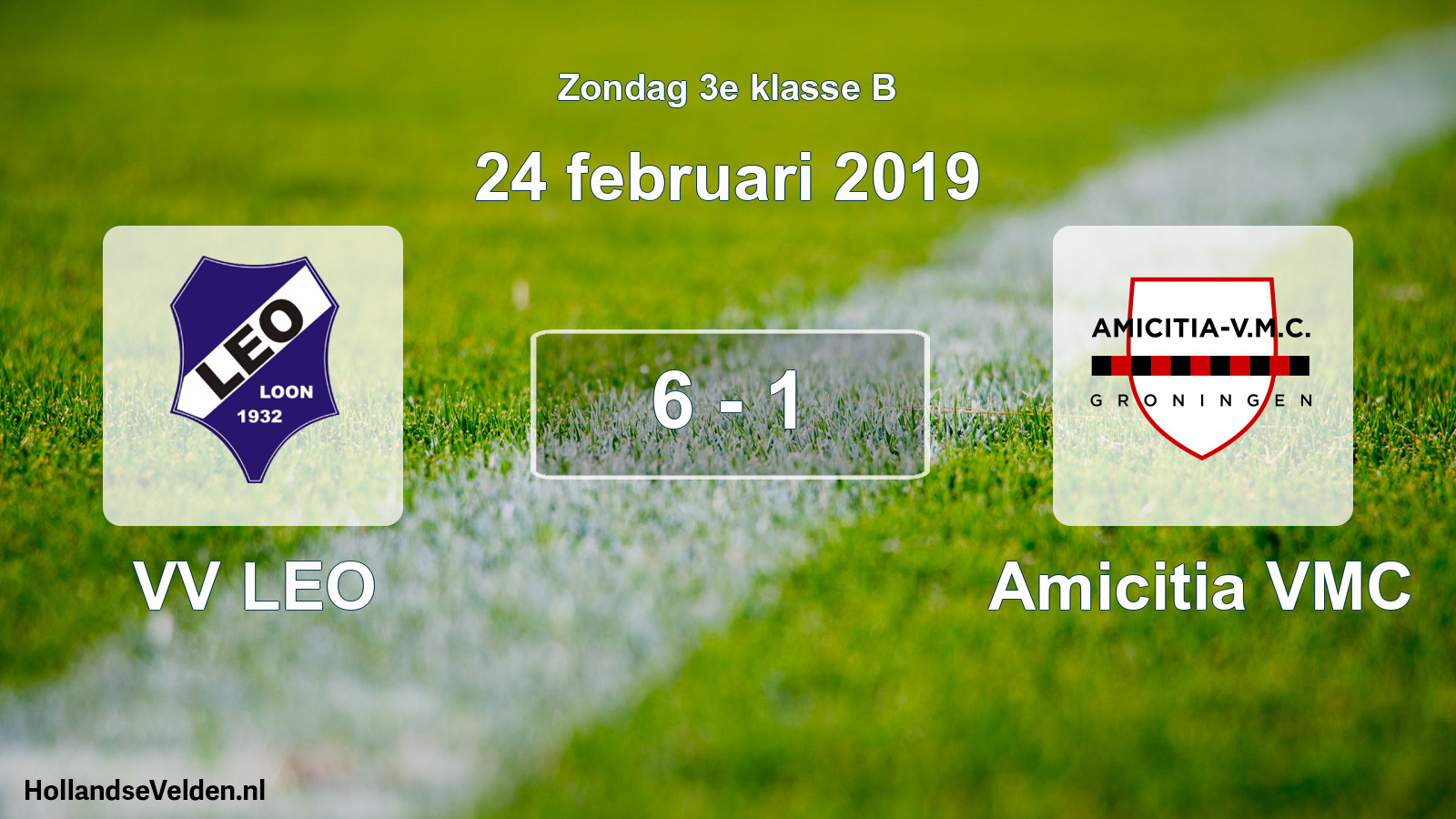 Total number of matches played: VV LEO - Amicitia VMC 6 - 1 (24 February 2019)