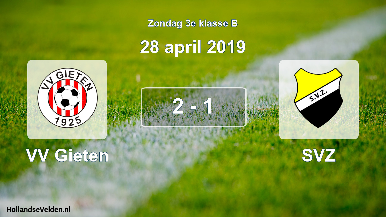 Total number of matches played: VV Gieten - SVZ 2 - 1 (28 April 2019)