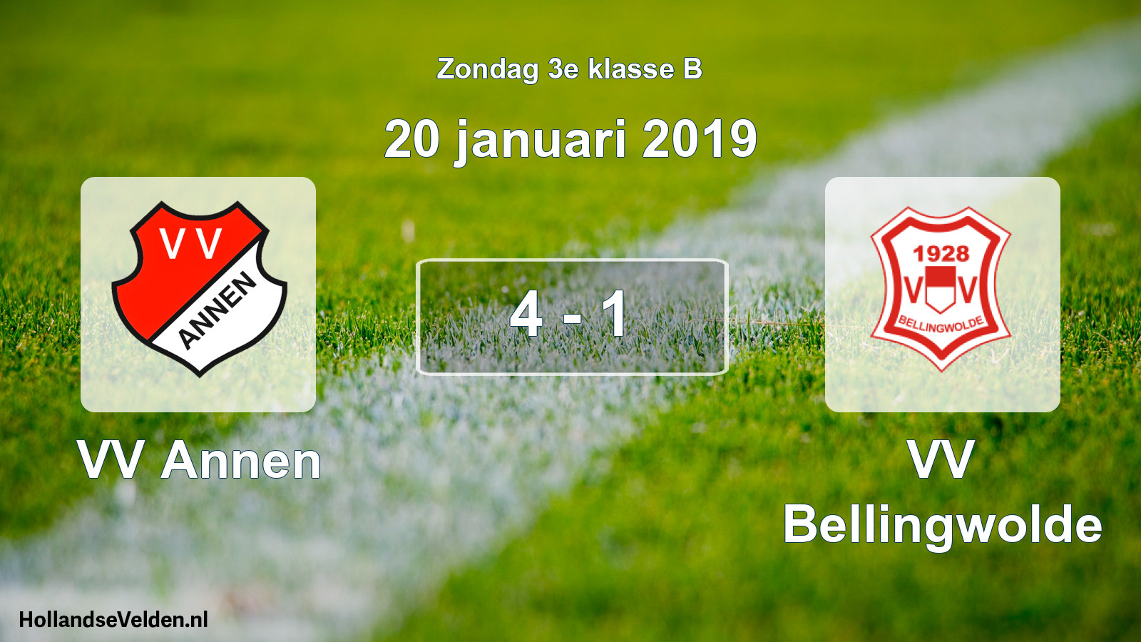 Total number of matches played: VV Annen - VV Bellingwolde 4 - 1 (20 January 2019)