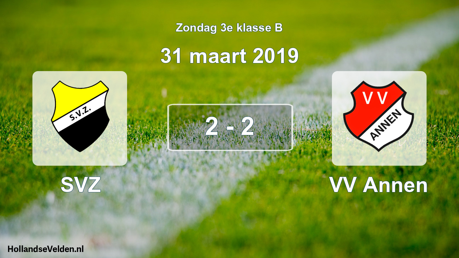 Total number of matches played: SVZ - VV Annen 2 - 2 (31 March 2019)