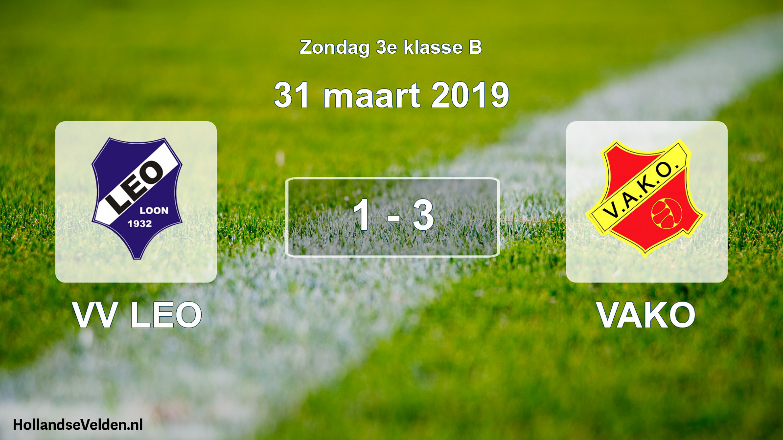 Total number of matches played: VV LEO - VAKO 1 - 3 (31 March 2019)