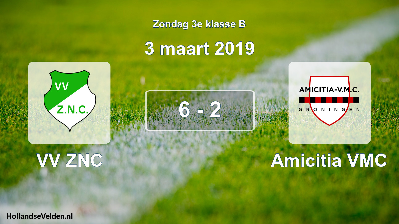 Total number of matches played: VV ZNC - Amicitia VMC 6 - 2 (3 March 2019)