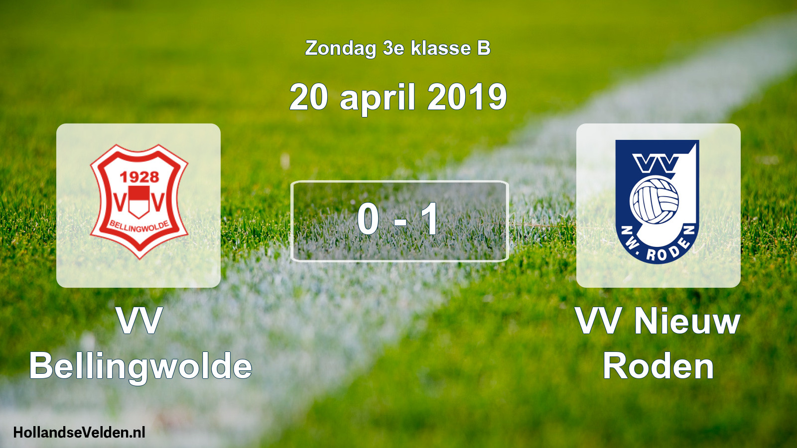 Total number of matches played: VV Bellingwolde - VV Nieuw Roden 0 - 1 (20 April 2019)