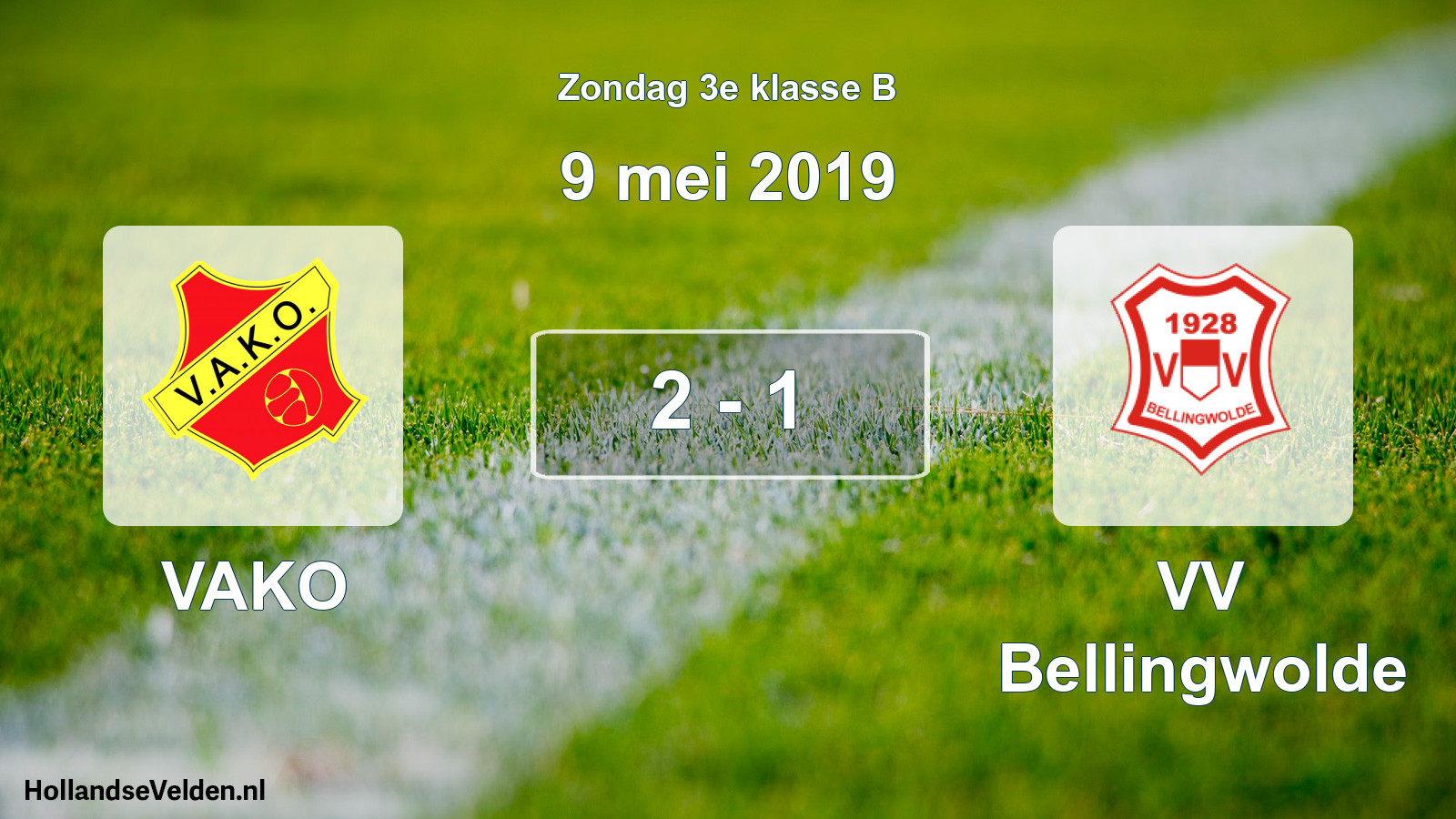 Total number of matches played: VAKO - VV Bellingwolde 2 - 1 (9 May 2019)