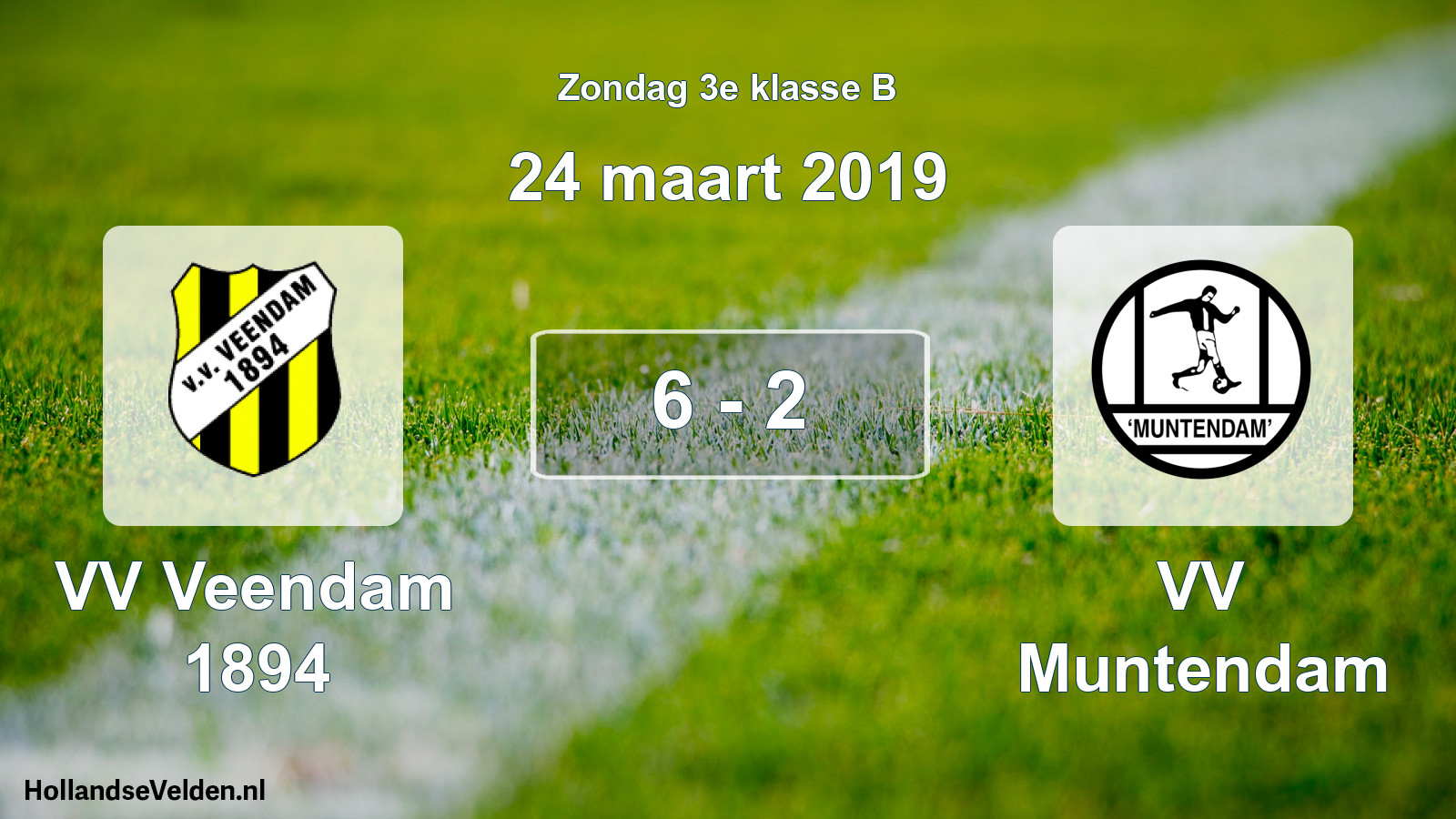 Total number of matches played: VV Veendam 1894 - VV Muntendam 6 - 2 (24 March 2019)